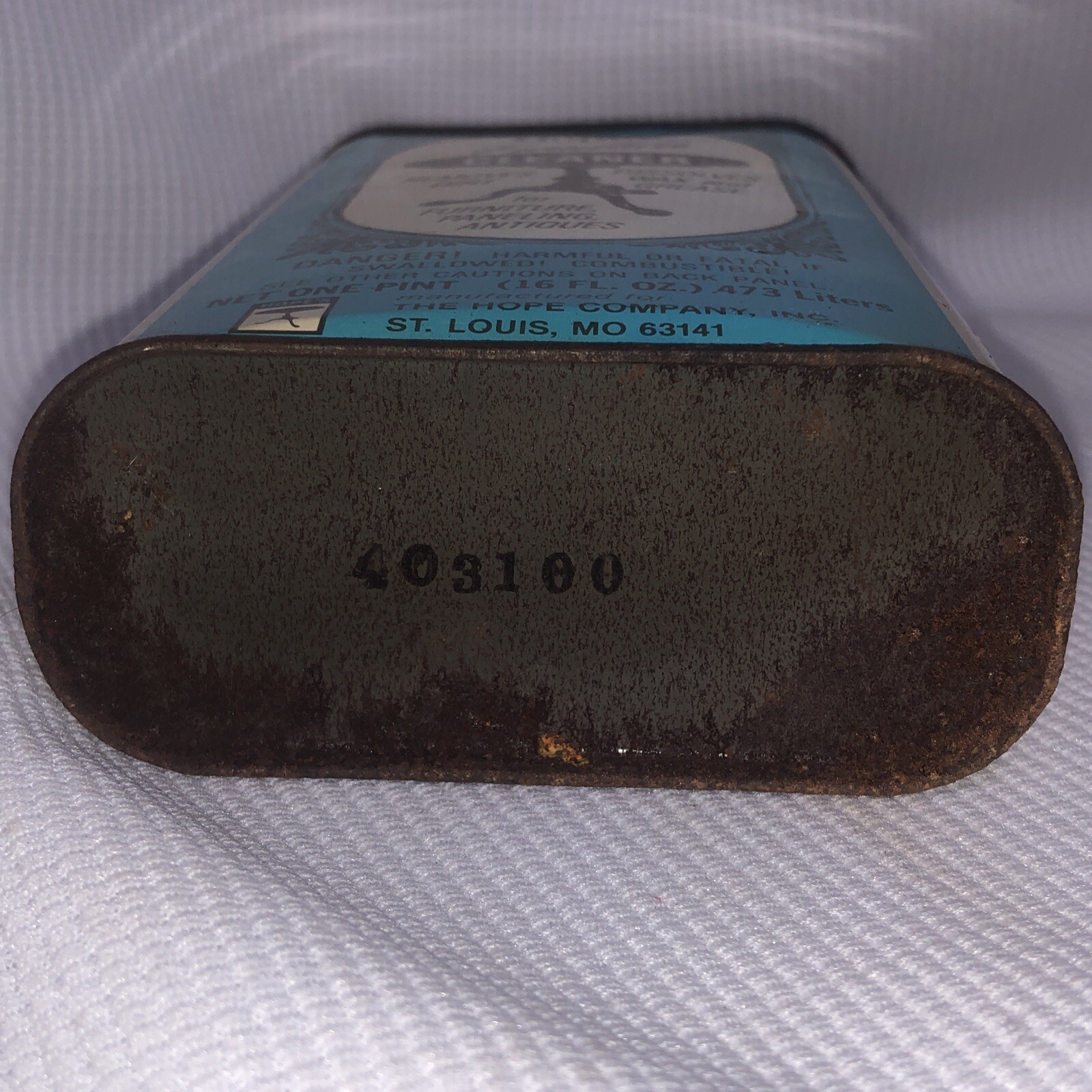 Vtg Hope’s Furniture Cleaner Aprox. 50% Full Collectible Tin 16 Oz St. Louis/35b