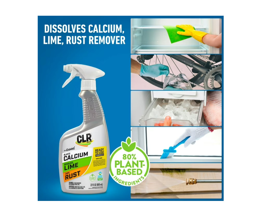 2 PACK CLR Calcium Lime and Rust Remover EPA Safer Choice 22 oz Spray