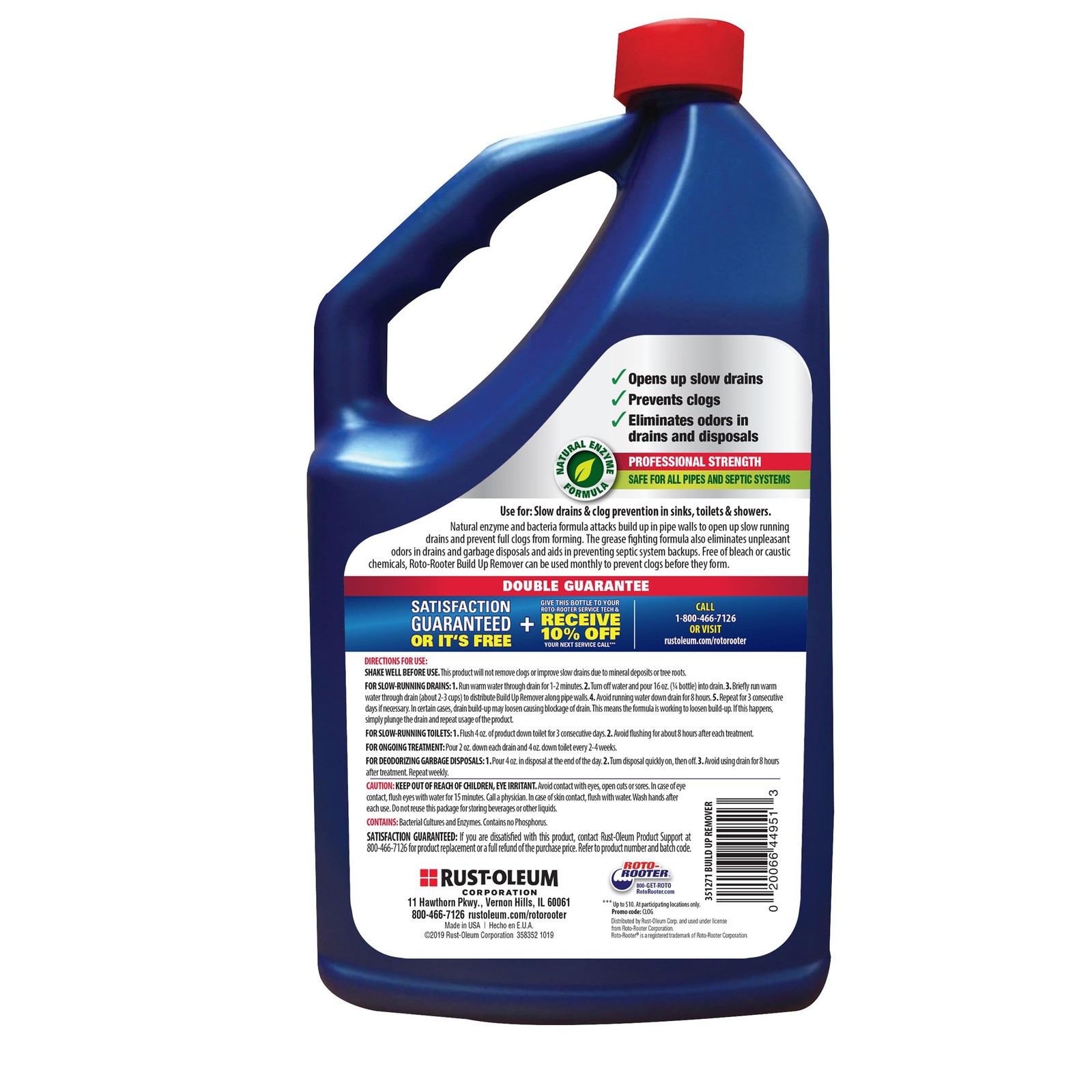 Build-Up Remover Drain Cleaner, Enzyme-Based Formula Helps Prevent Clogs and …