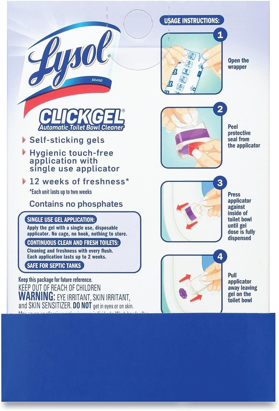 Lysol Click Gel Toilet Bowl Cleaner Lavender 6 Ct Automatic Fresh