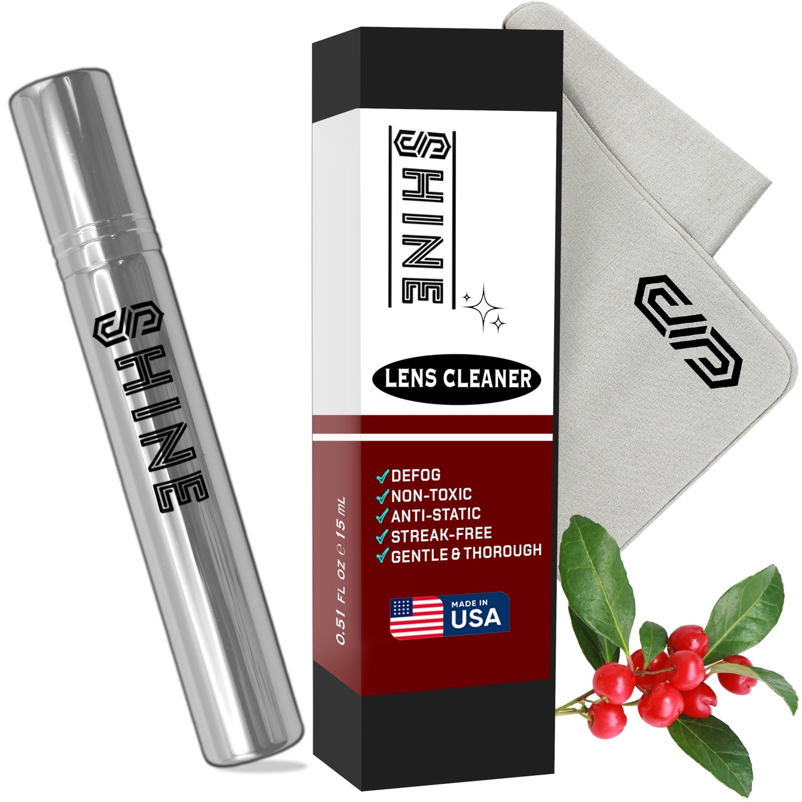 SIBERIAN Shine Liquid Cleaner 0.5oz Spray Made in USA + (1) Fabric Cloth for Cam