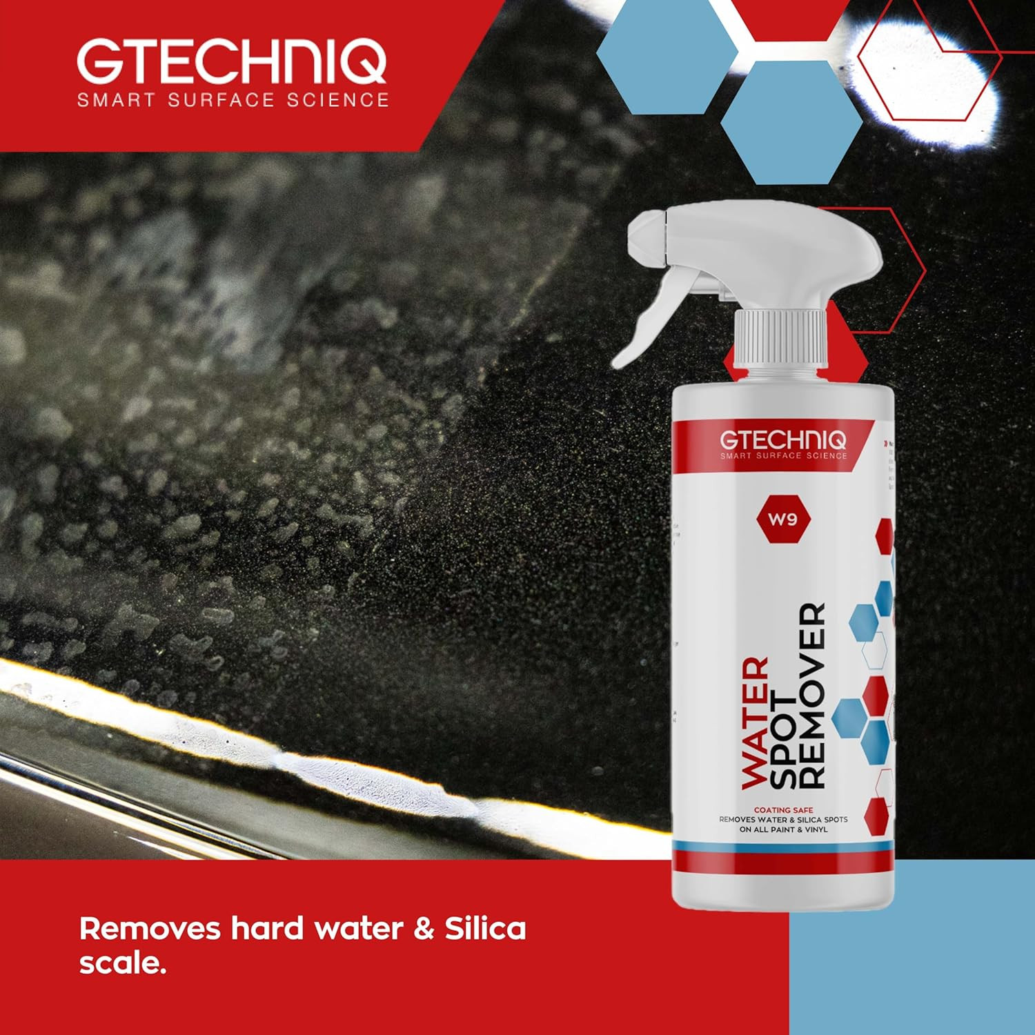 Gtechniq W9 Water Spot Remover for Cars, 33.8 fl oz | Advanced Solution Easily R