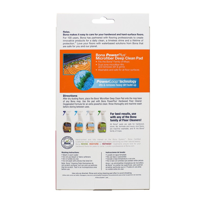 Bona AX0003495 Wet Microfiber Mop Pad 16.5 L in.