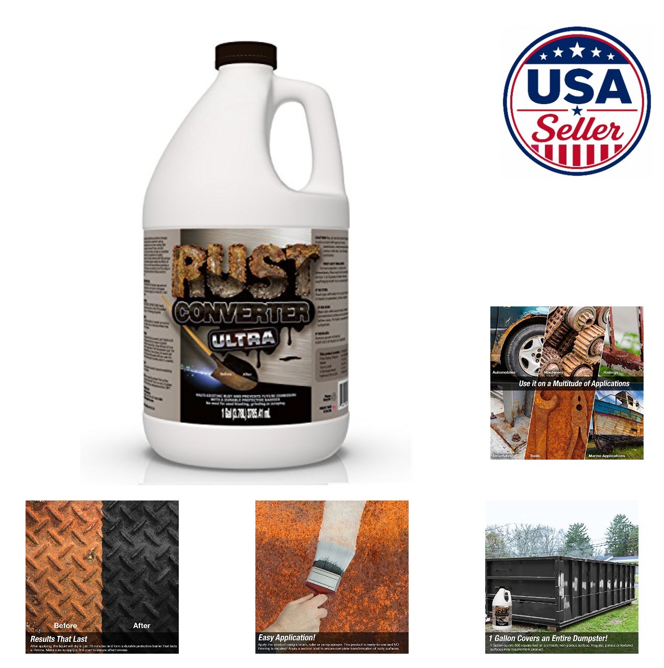Rust Converter Ultra 1 Gallon Professional Grade Rust Repair Spray Coating for