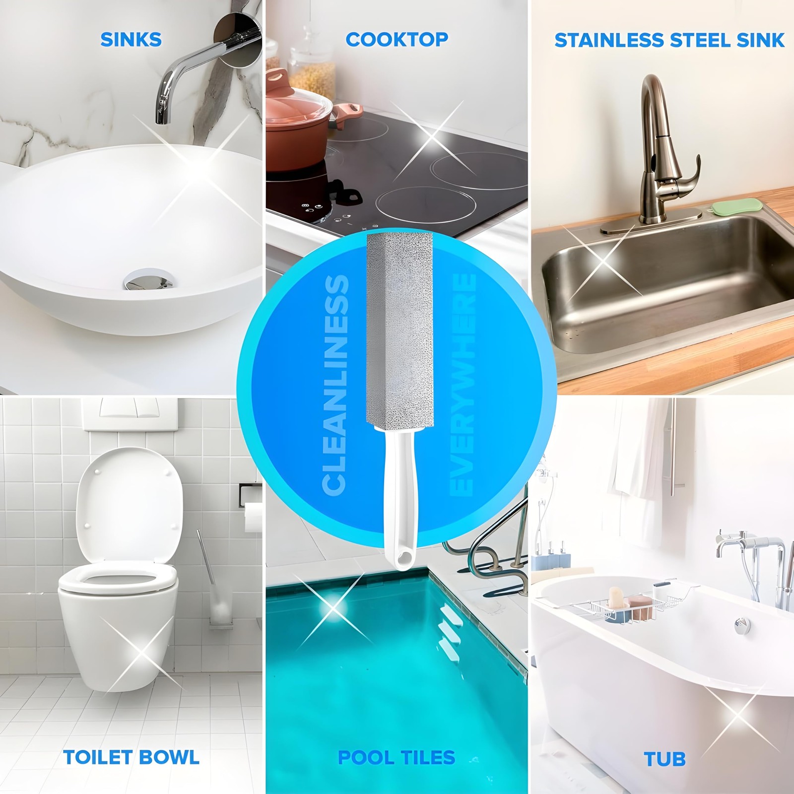 Bexter 2-Pack Value Toilet Bowl Pumice Cleaner with Handle – Removes Hard Wat…