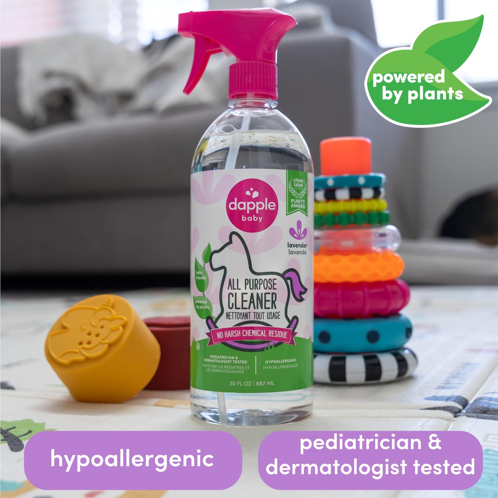 Dapple Baby All Purpose Cleaning Spray, Hypoallergenic for Toys, High Chairs,…