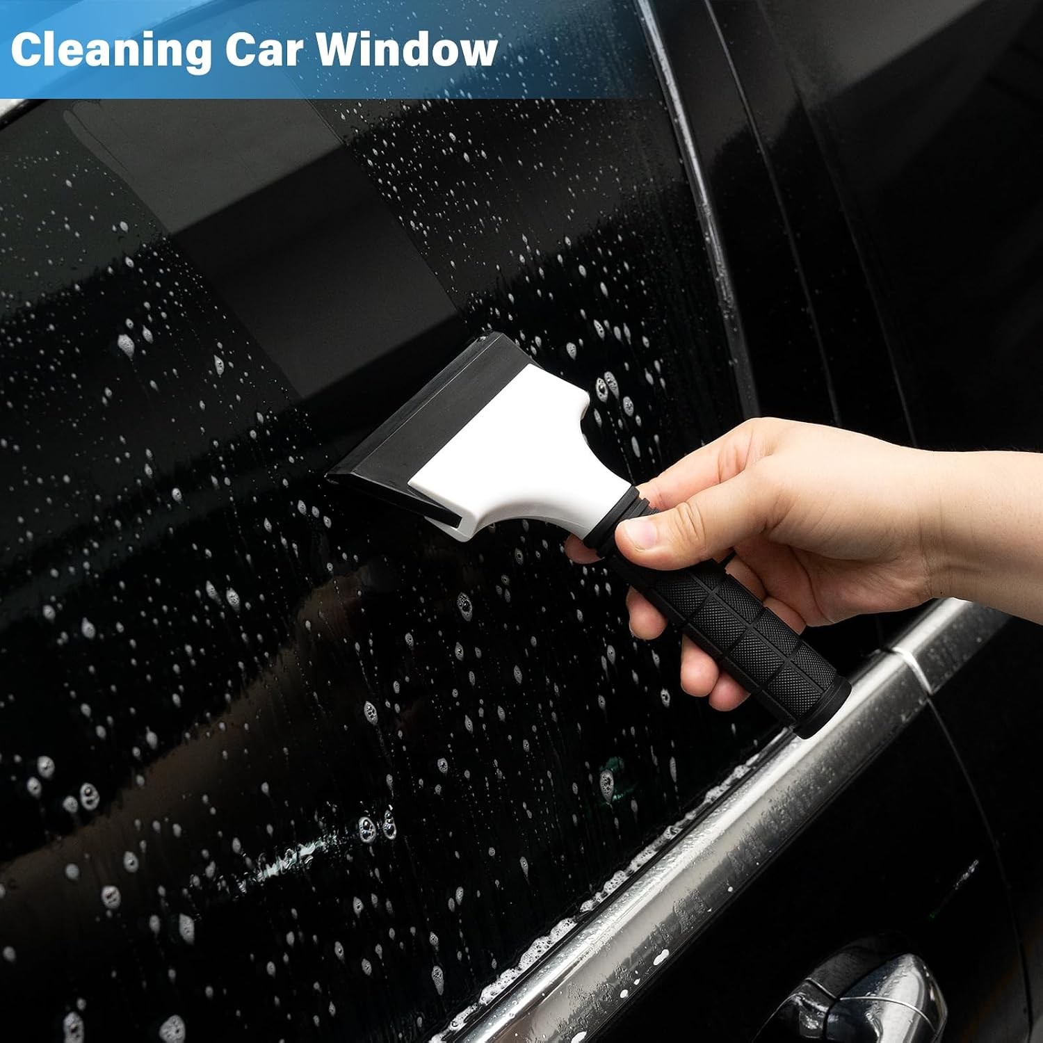 2PCS Small Rubber Squeegee Ice Scraper Window Shower Squeegee,Auto Water Blade