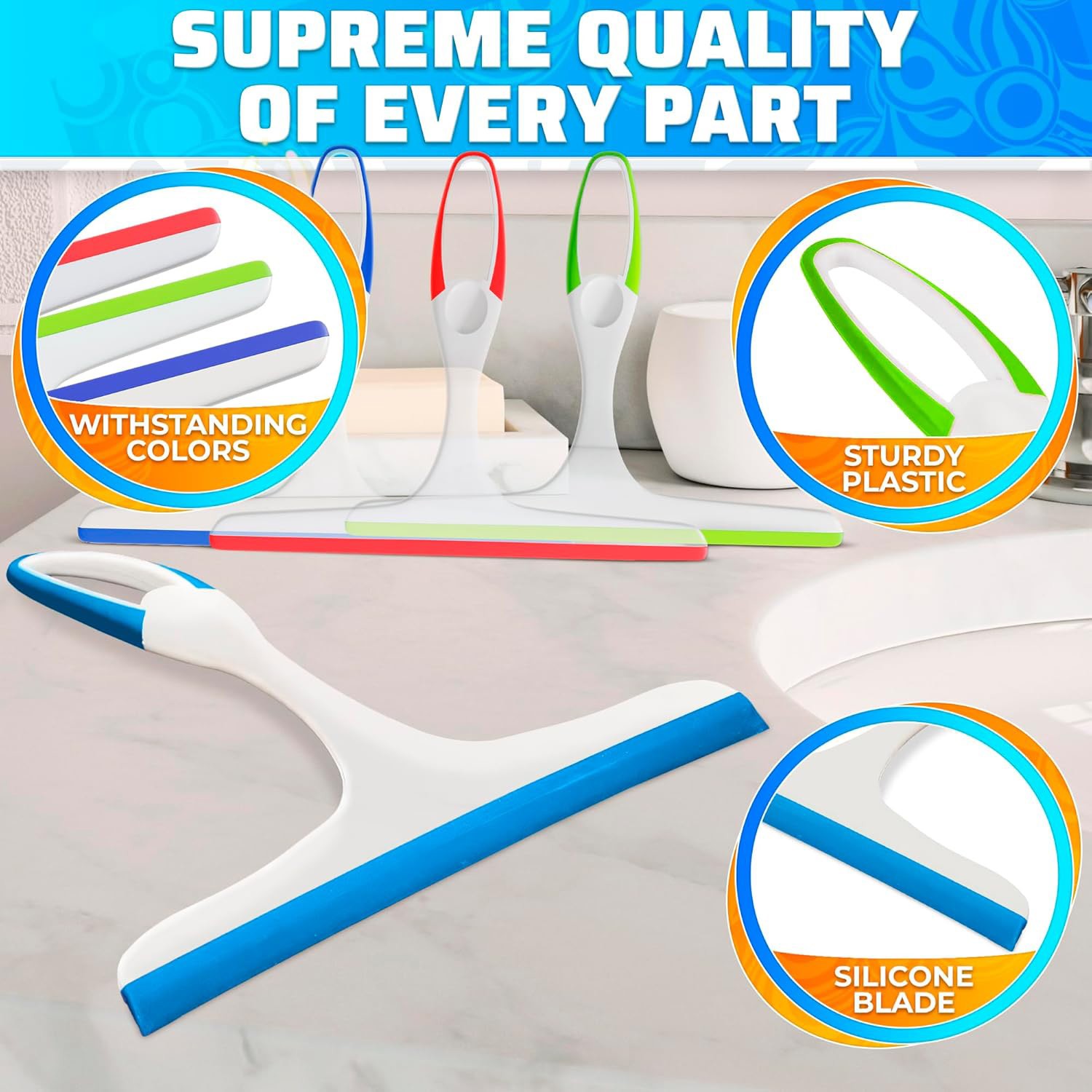 Window Mirror Car Windshield Squeegee Shower Glass Wiper Kitchen House Clean Set