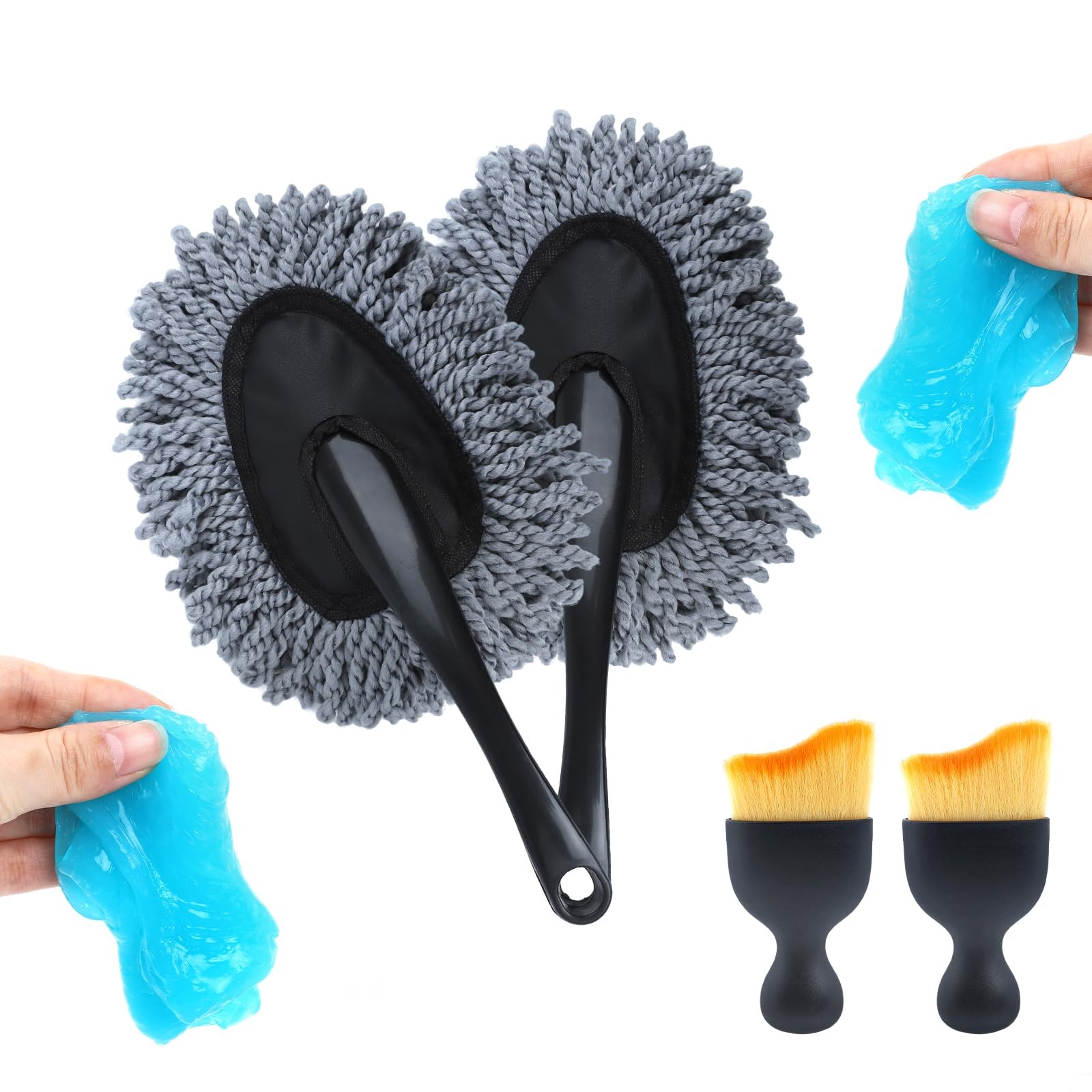 Car Cleaning Supplies Kit – Duster, Brush, Cleaning Gel for Cars & SUVs