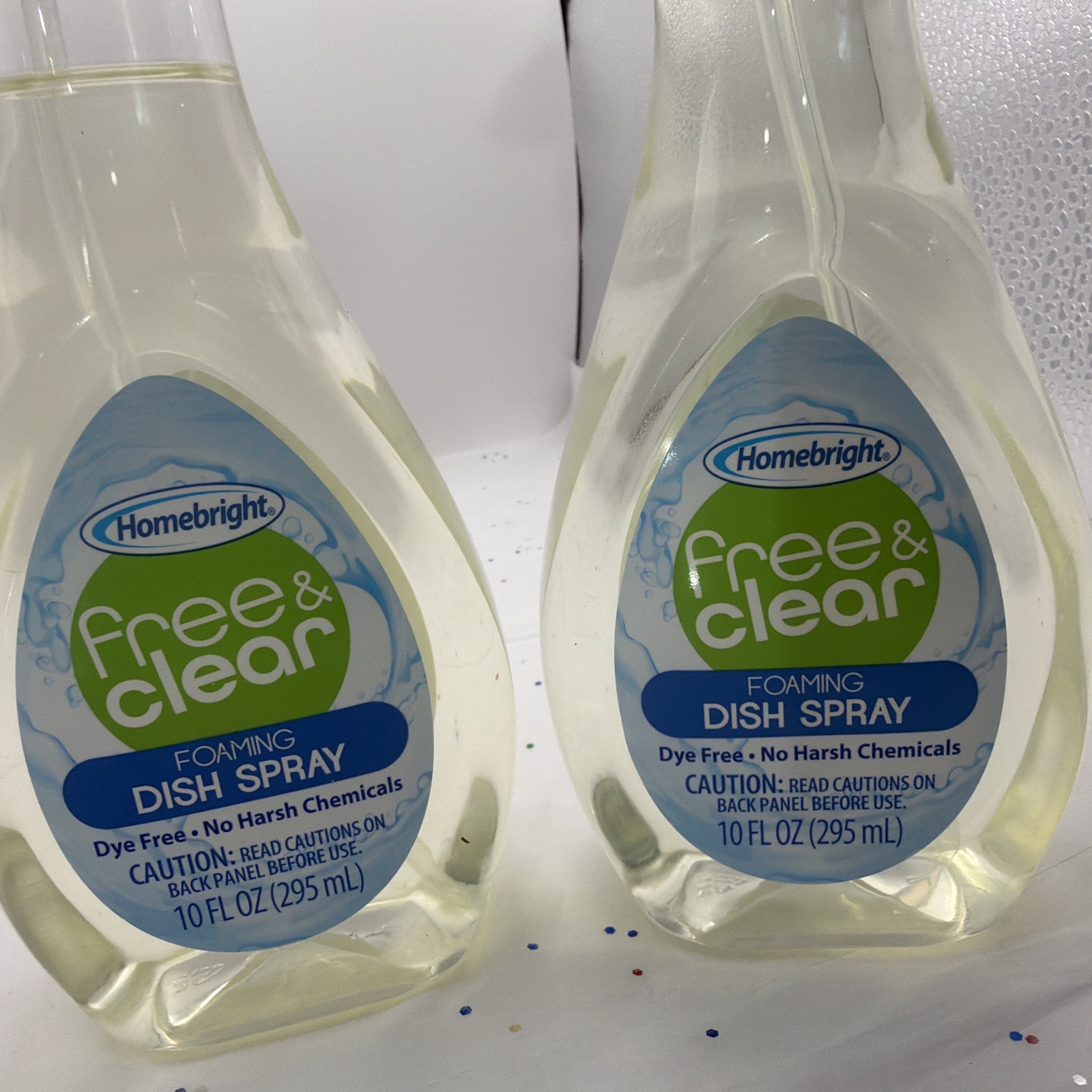 Homebright Free & Clear Foaming Dish Spray Dye-Free 10 fl oz 2 Pack