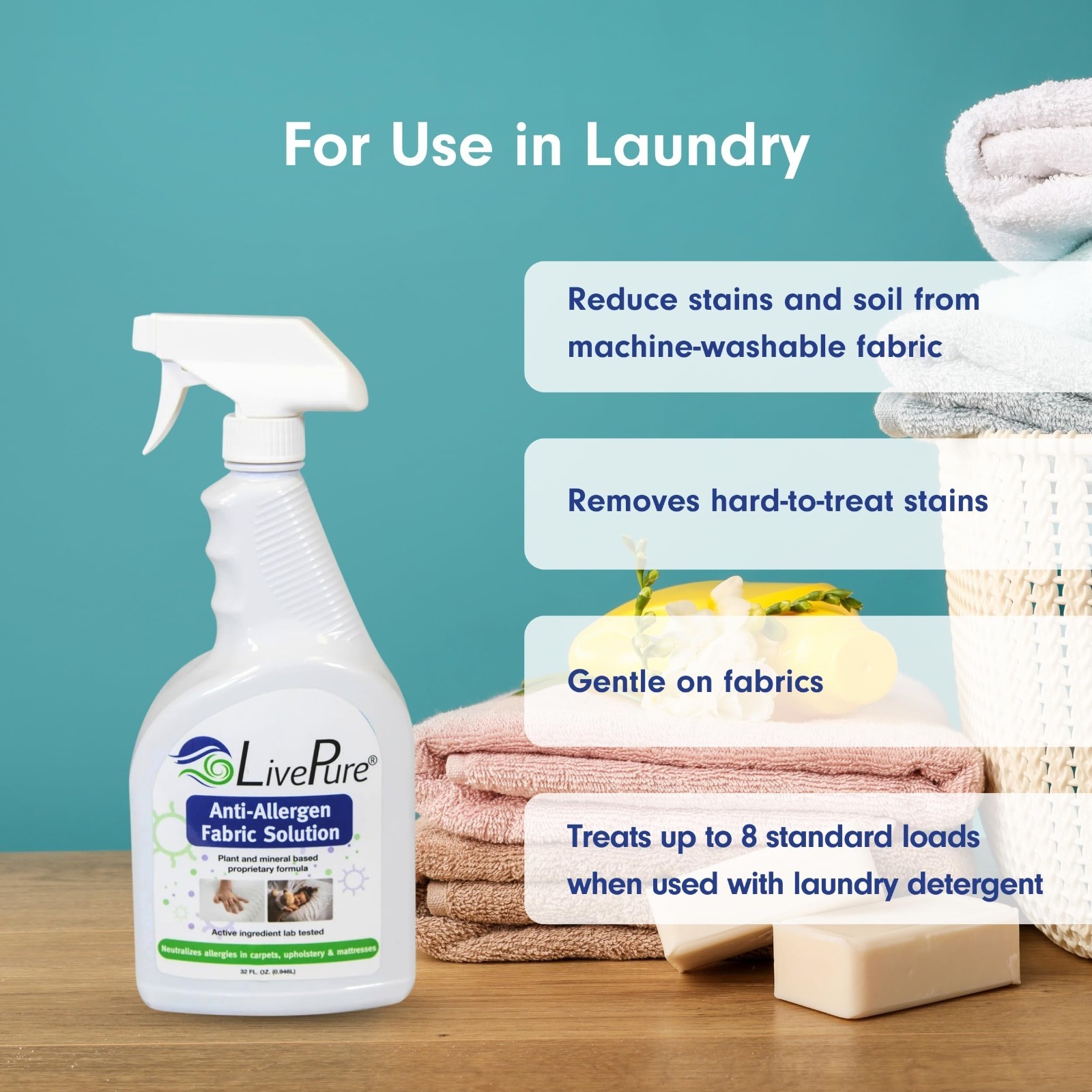 Anti-Allergen Fabric Spray 32 OZ – Household Surface Cleaner, Odor Eliminator