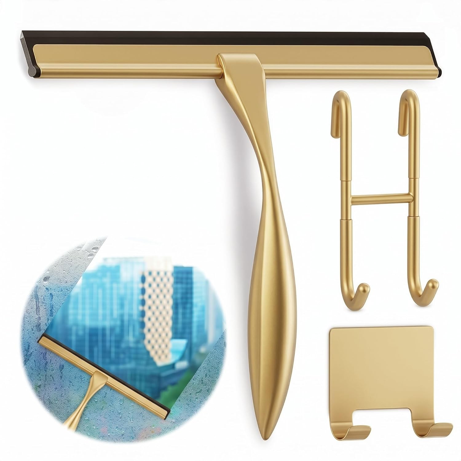 4Pcs 9.5” Hand Squeegee for Shower Glass – Durable Plastic Grip, Random Colors,