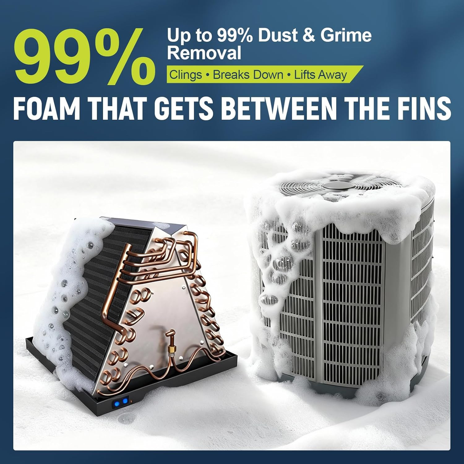 Foaming AC Coil Cleaner: Multi Purpose Foam Spray No Rinse Deep Clean Deodorizes
