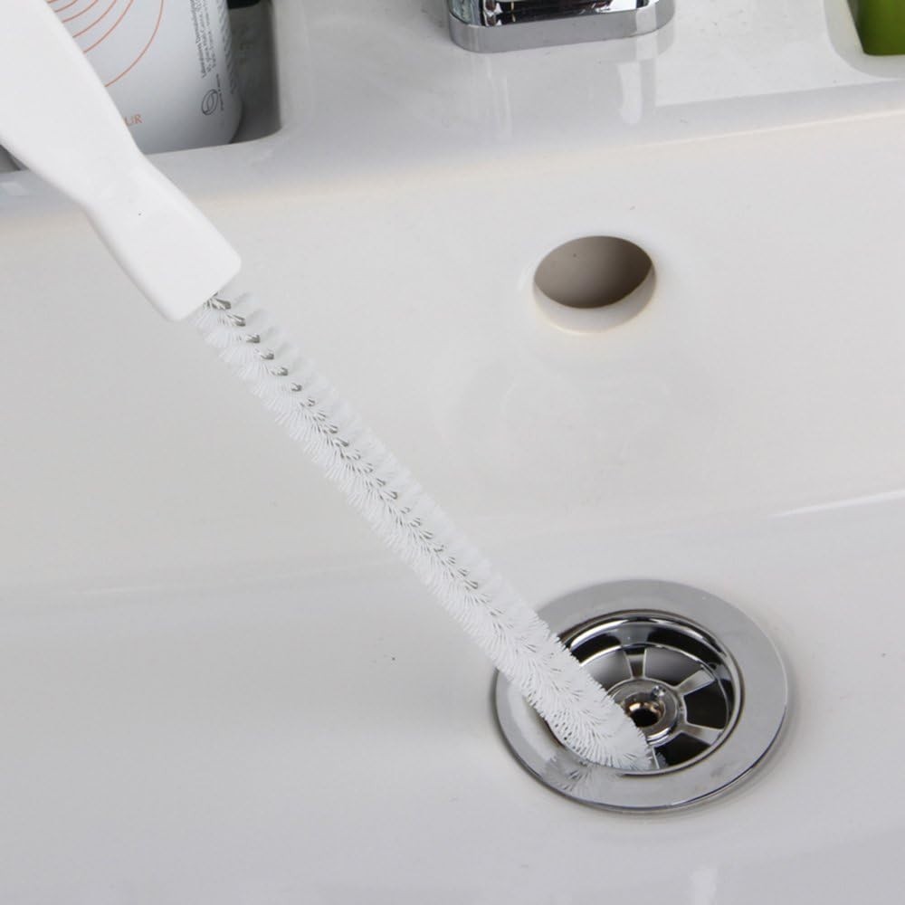 Durable Sink Drain Cleaning Brush – 17.7″ Plastic Tool with Spiral Bristles