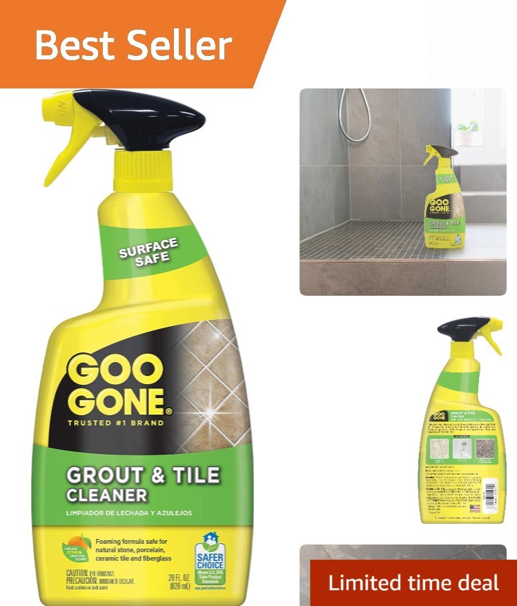 Powerful Tile & Grout Cleaner with Citrus Aroma – 28 Fl Oz Mold & Mildew Fighter