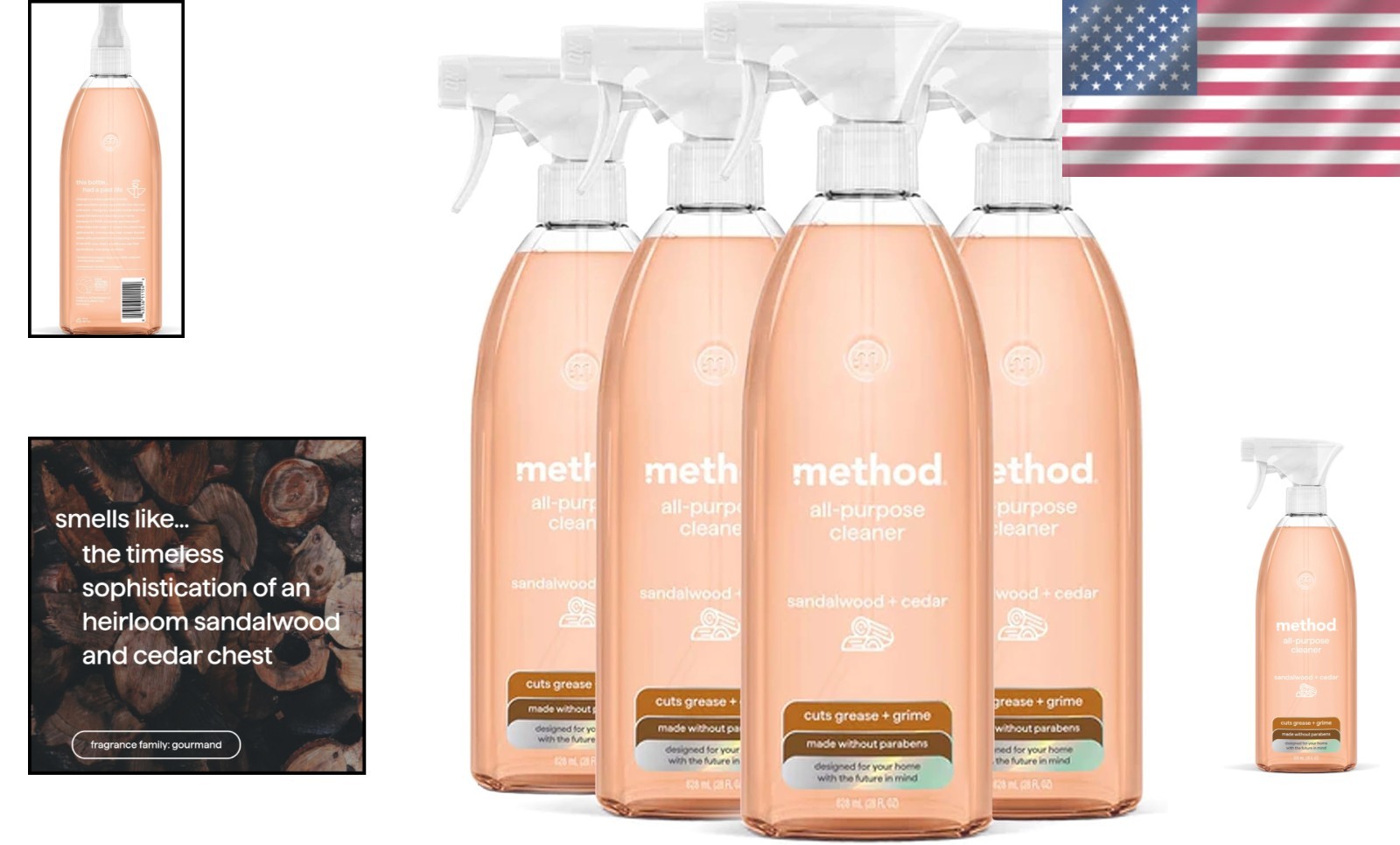 All-Purpose Cleaner 4-Pack – 28 fl oz Sandalwood + Cedar, Grease & Grime Fighter
