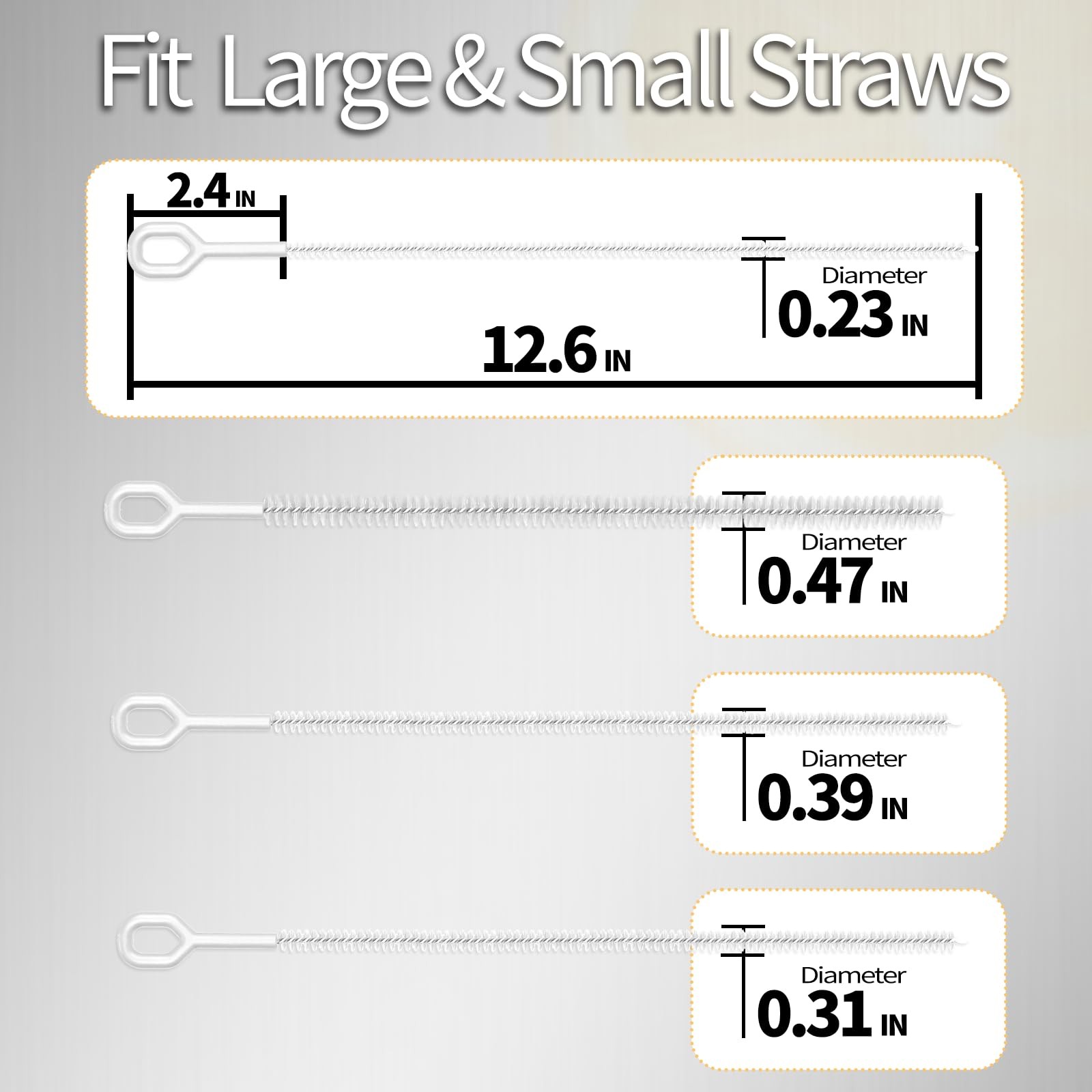 Heavy Duty Straw Cleaner Brush – 4 Pack 12.6 Inch Flexible Full-Cover Brushes…