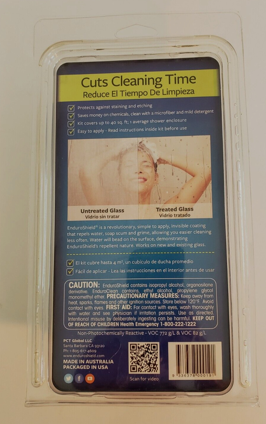 Enduro Shield Home Glass Treatment for Showers and More Lasts 3 Years New Sealed