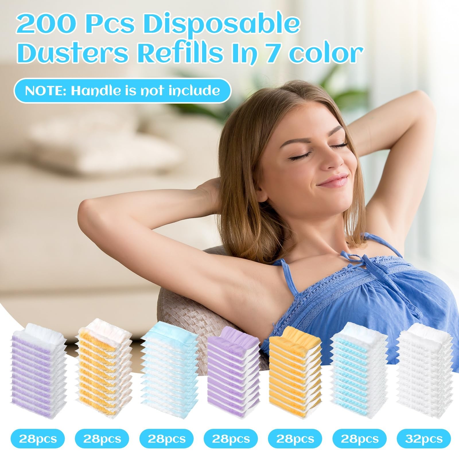 200 Pcs Disposable Dusters Refills Bulk Heavy Duty 180° Multi Surface Replace…