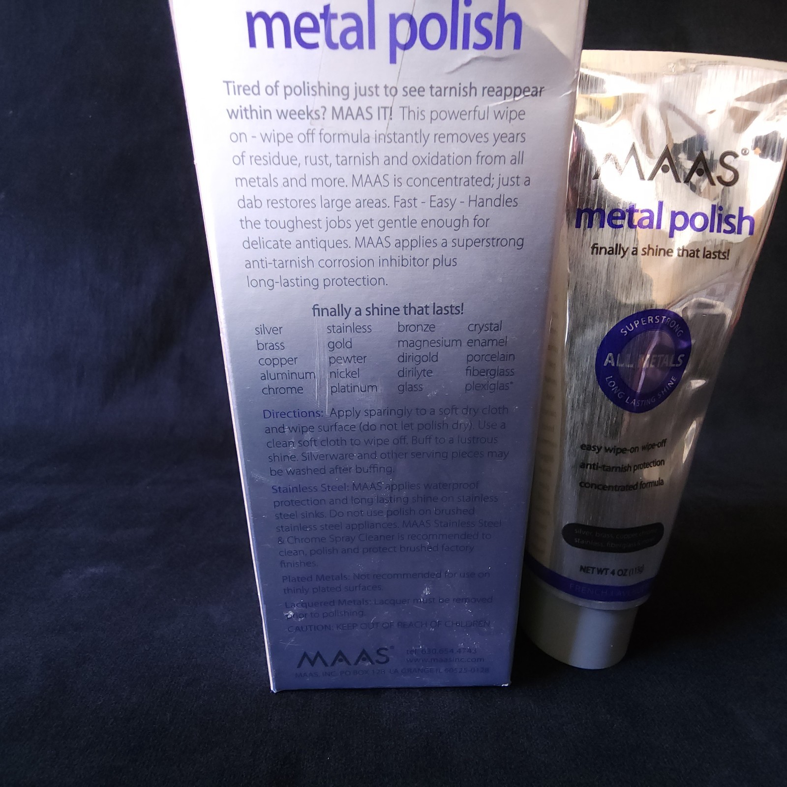 MAAS Metal Polish 4 oz French Lavender Sealed Tube Anti-Tarnish – All Metals USA