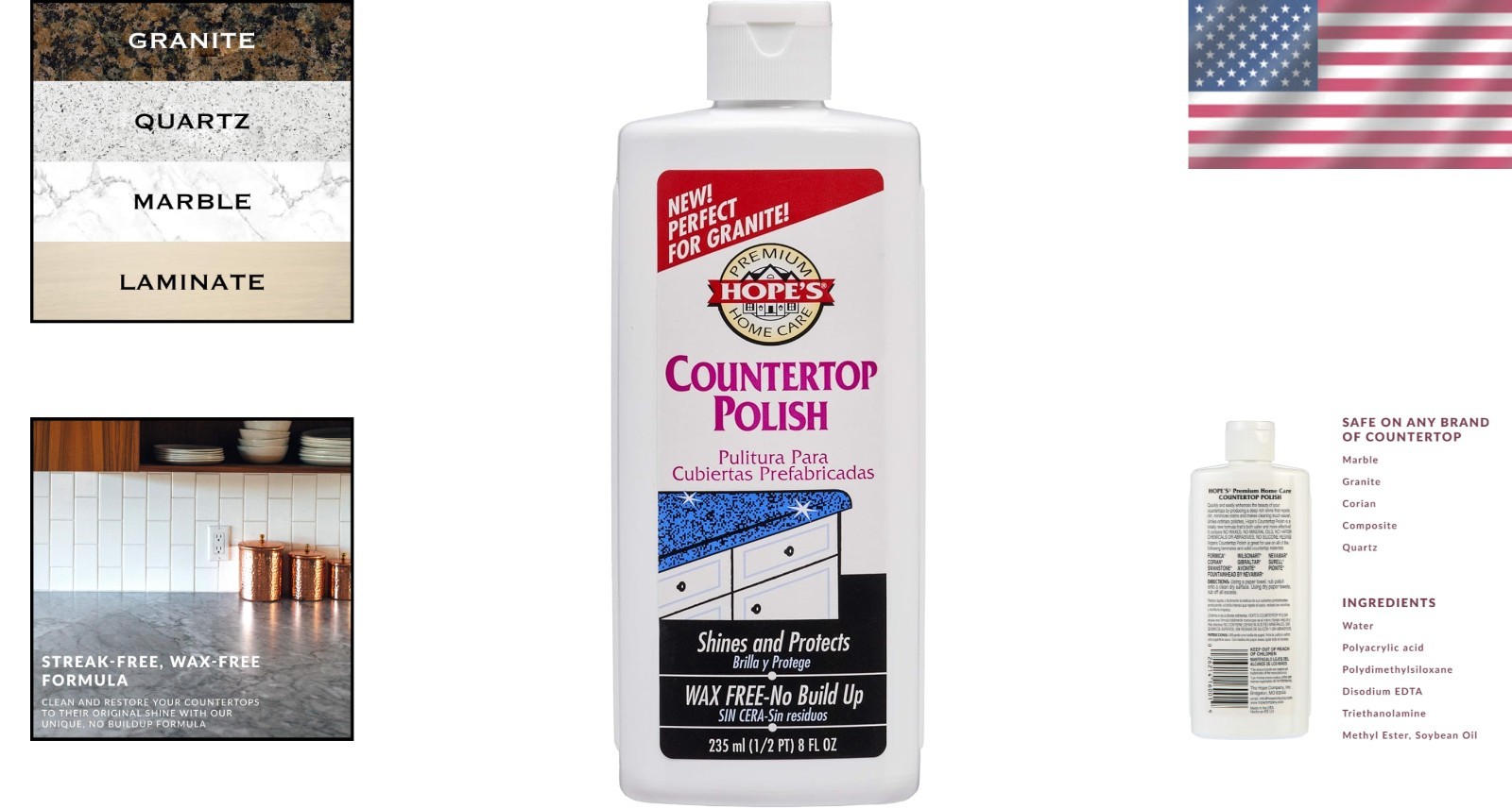 8 Fl Oz Multi-Surface Polish – Restores Shine & Protects Granite, Quartz, Marble