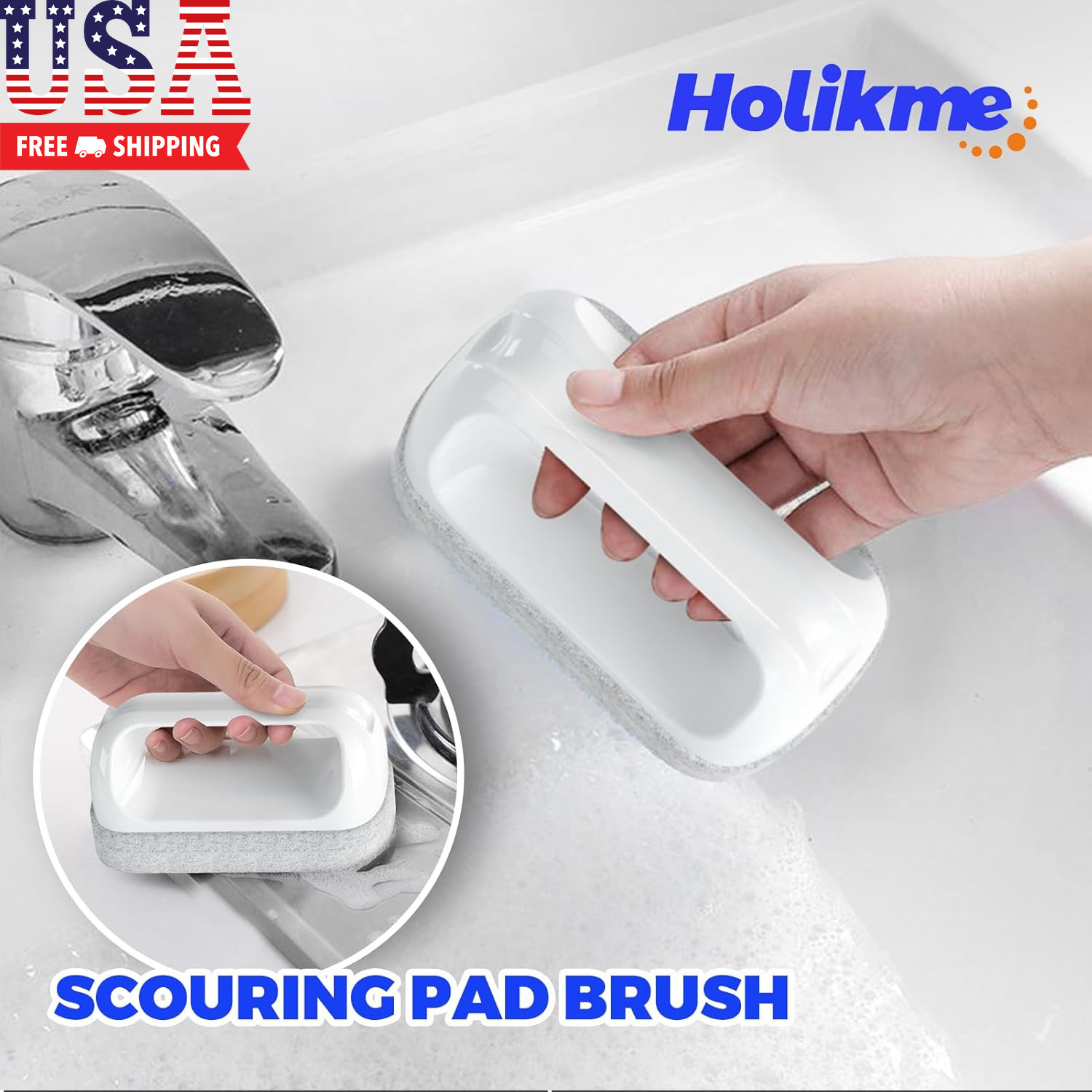6 Pack Dish Brush with Handle Kitchen Cleaning Brush Set for Pot, Pan, Kitchen S