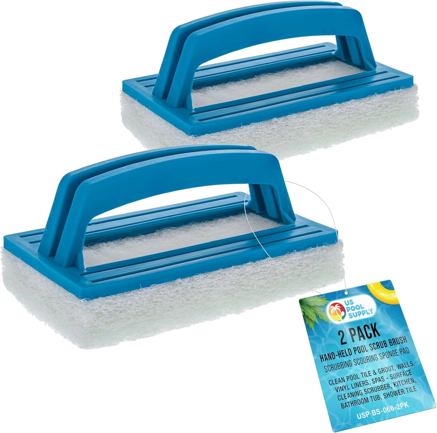 U.S. Pool Supply Hand-Held Pool Scrub Brush Pad 2 Pack, Scrubbing Scouring | Sco