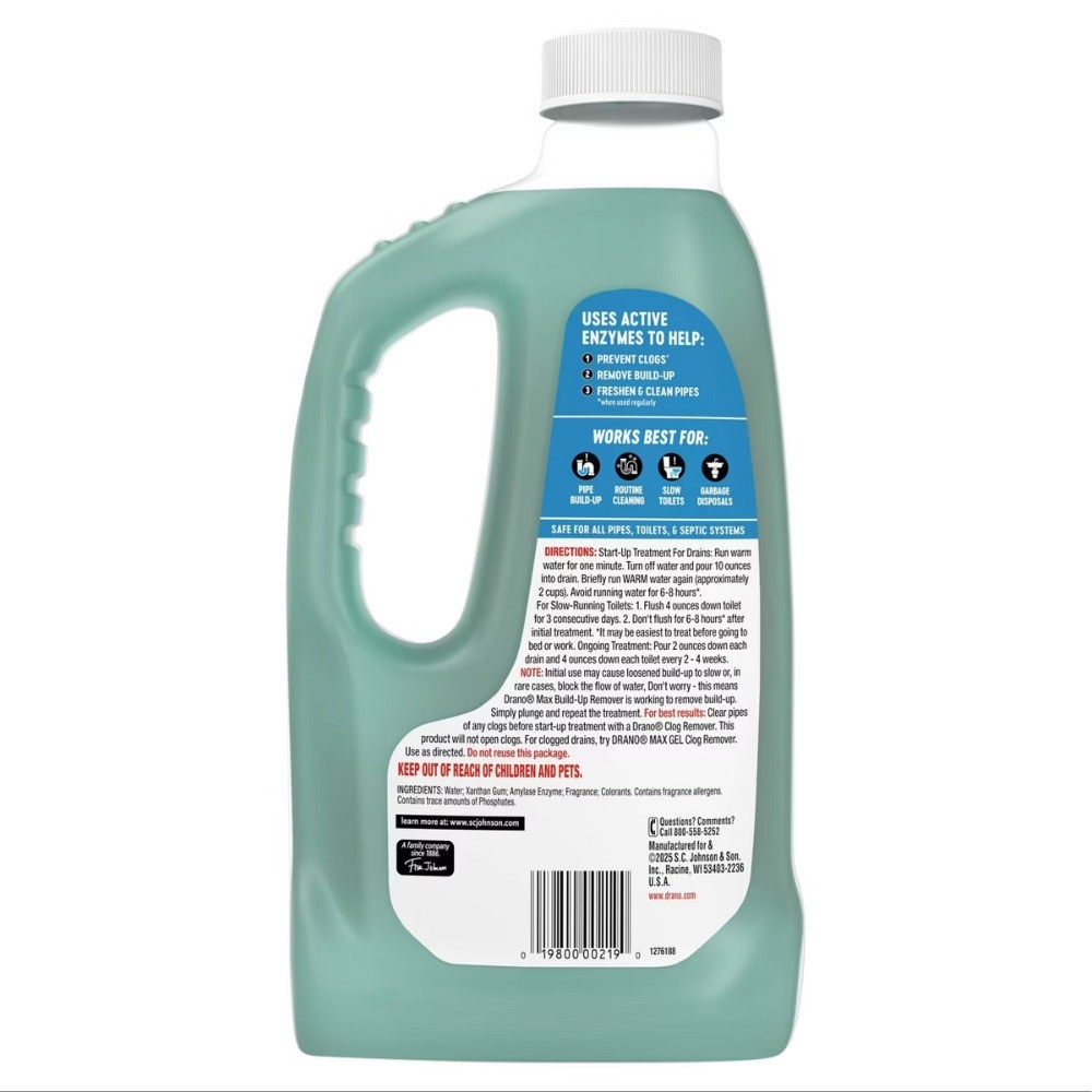 NEW-Drano FlowGuard Enzymatic Build-Up Remover and Drain Cleaner – 30oz​