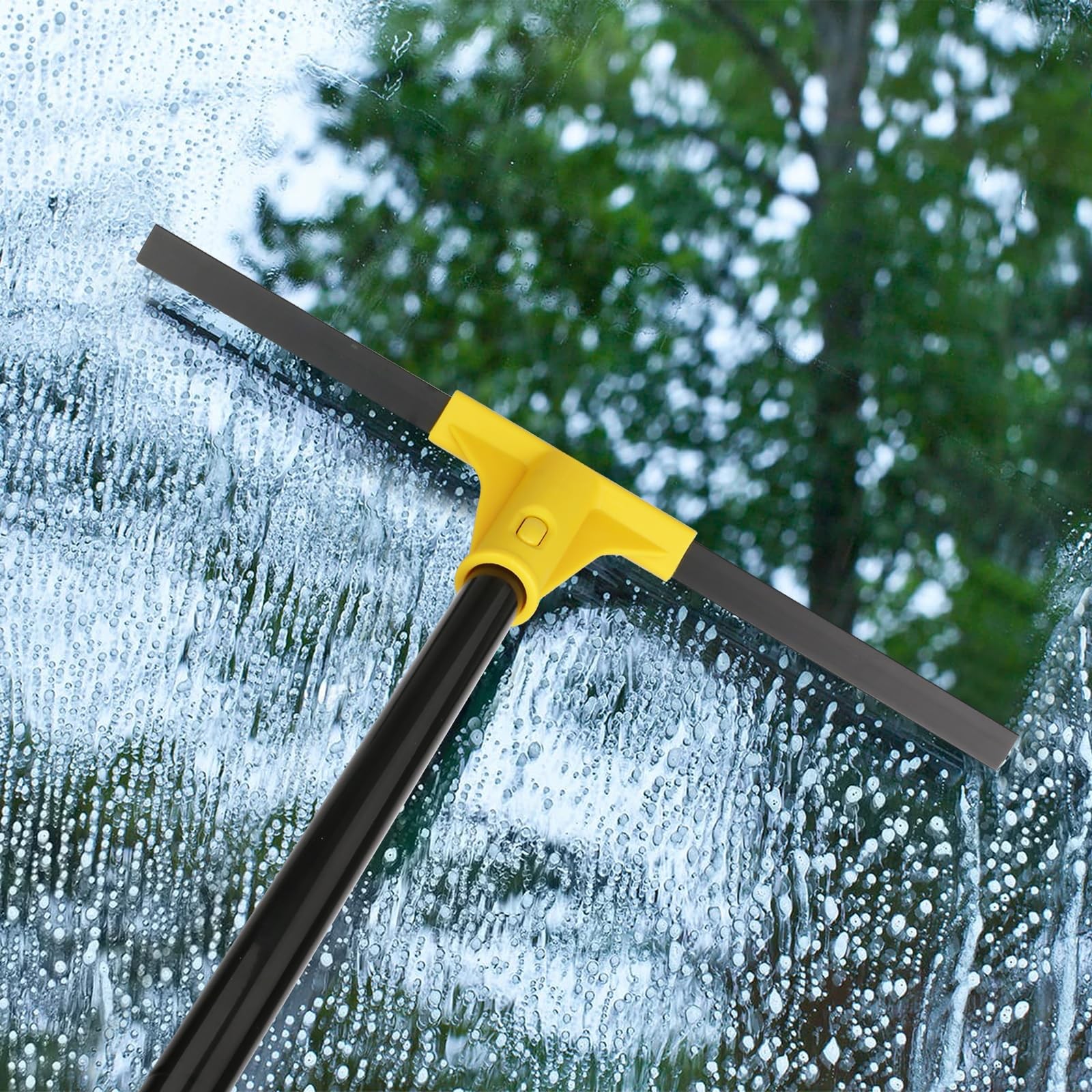 Squeegee Broom for Floor, 18” Heavy Duty Rubber Wiper with 60” Long Handle …