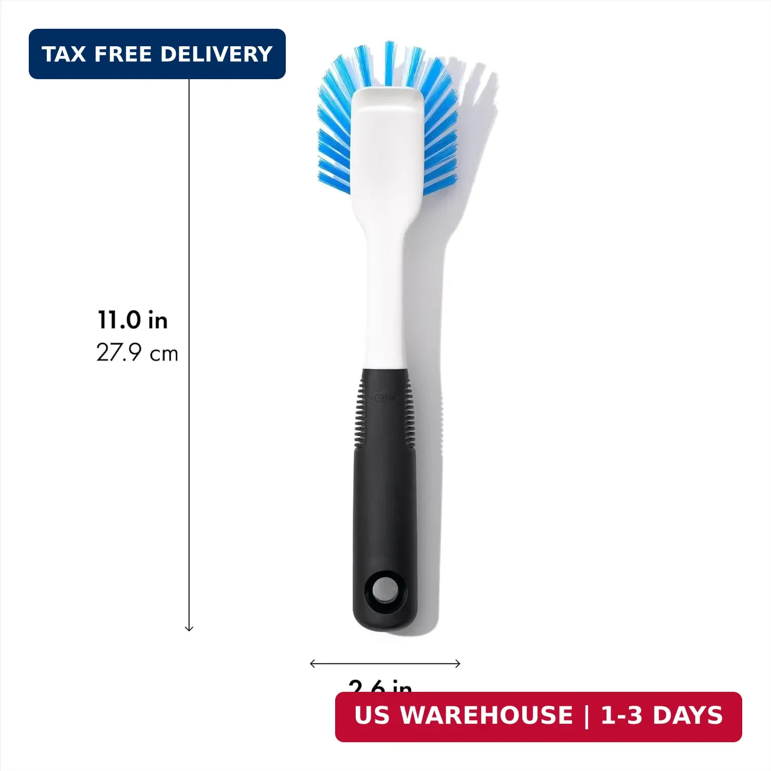 OXO Good Grips Dish Scrub Brush with Non-Slip Handle, Nylon Bristles