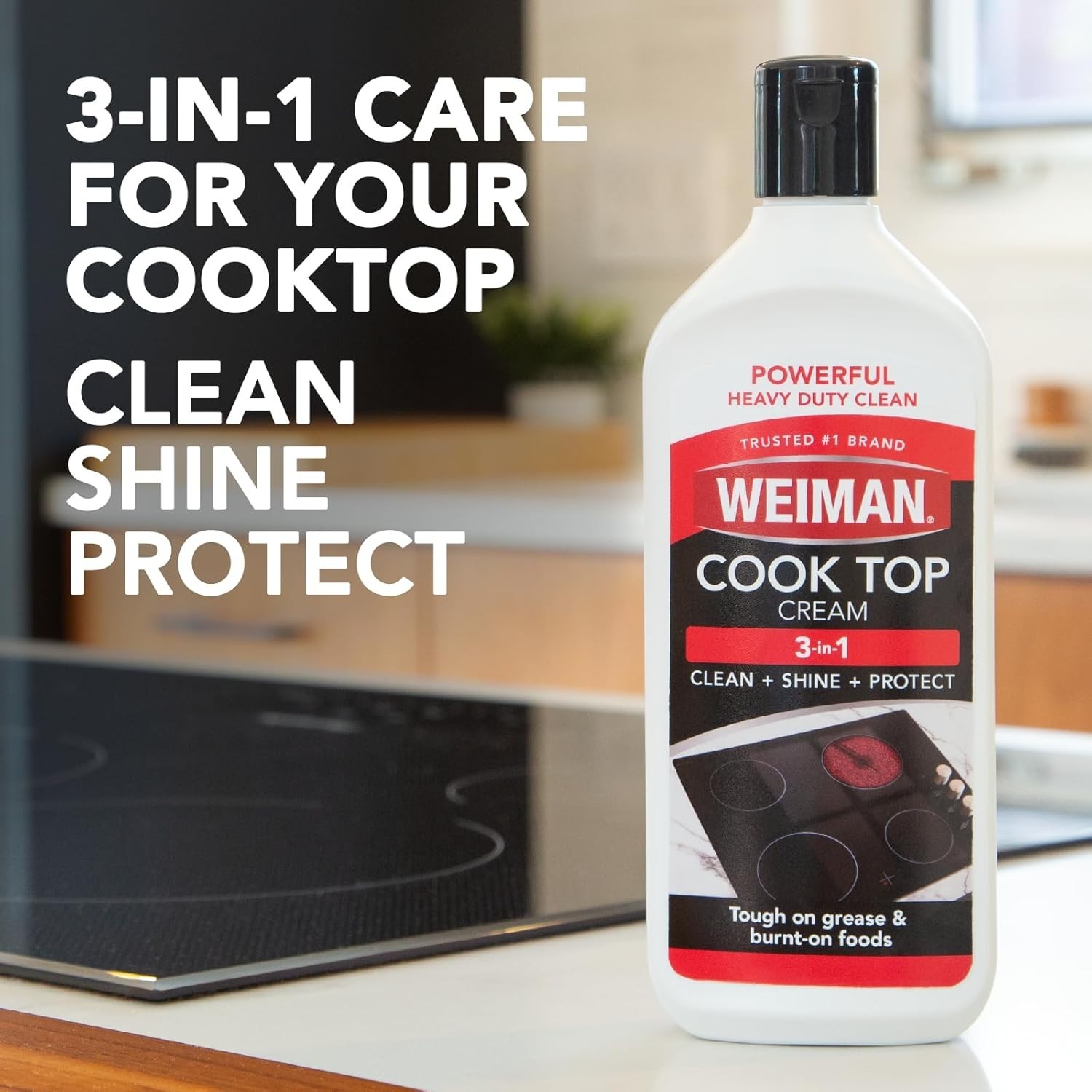 Ceramic & Glass Cooktop Cleaner 10 Oz – Safe, Low Odor with Scrubbing Pads
