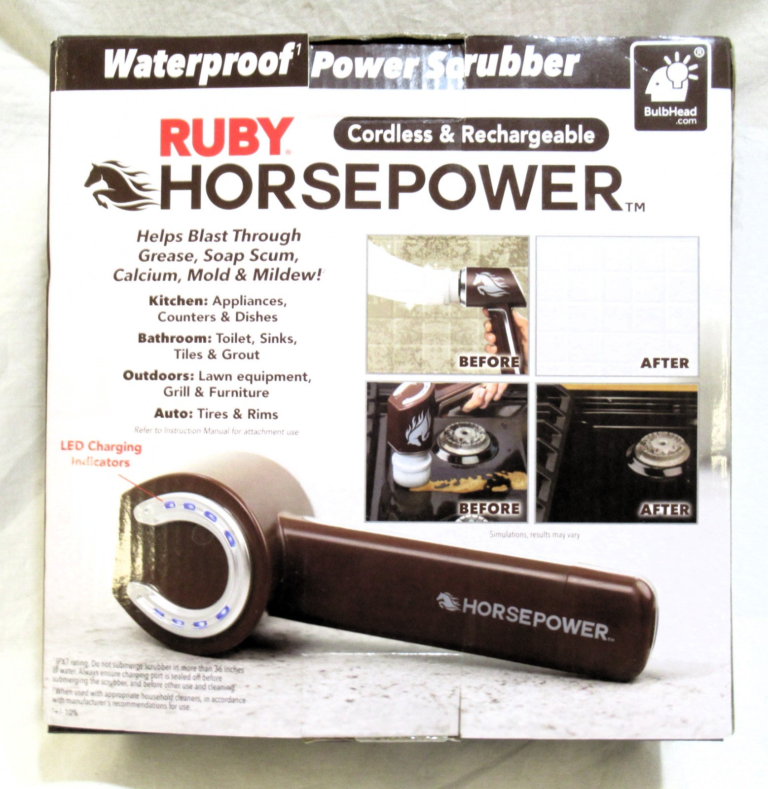 Ruby Horsepower Cordless Rechargeable Handheld Portable Power Scrubber