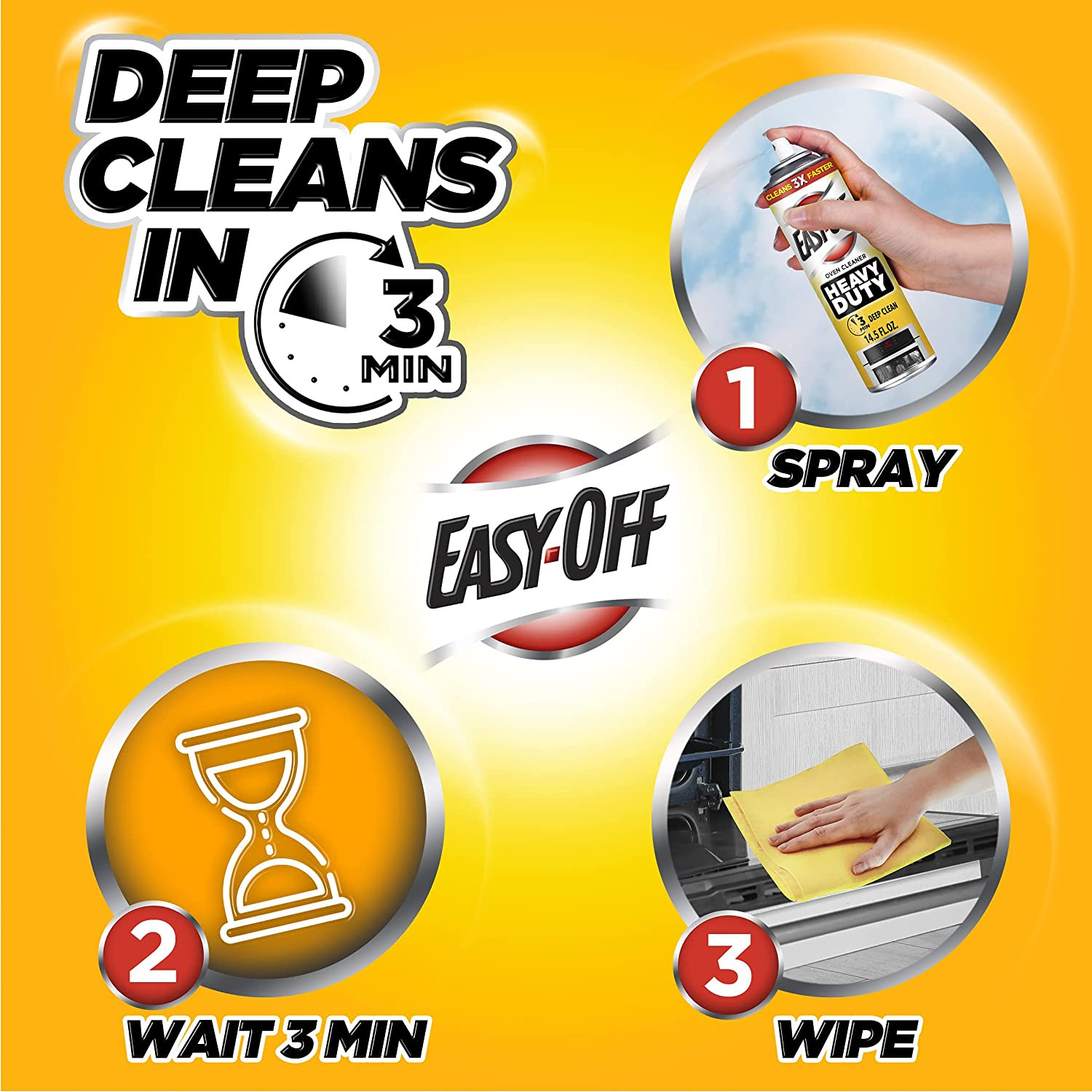 Heavy Duty Oven Cleaner Foam, Removes Grease & Burned-On Food, for Ovens, Grill