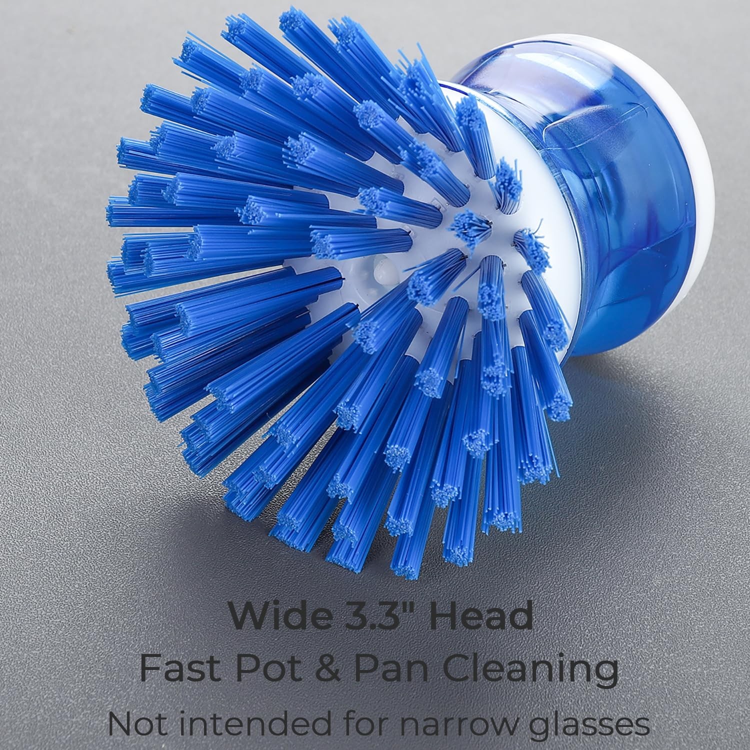Dish Brush With Soap Dispenser For Dishes Pot Pan Kitchen Sink Scrubbing Blue 2p