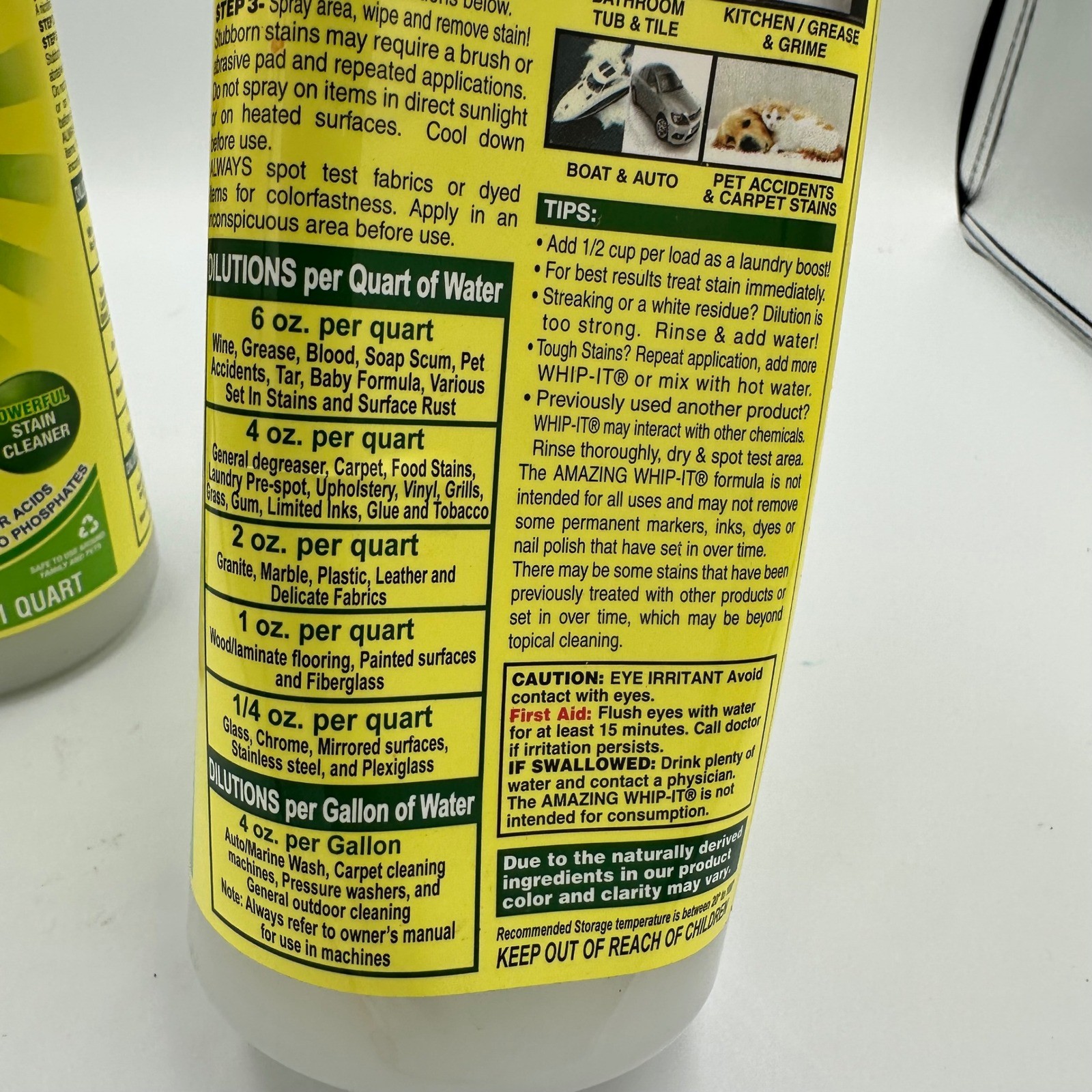 2 Pack Amazing Whip-It Multi-Purpose Cleaner Concentrate Eucalyptus 32oz Bottles
