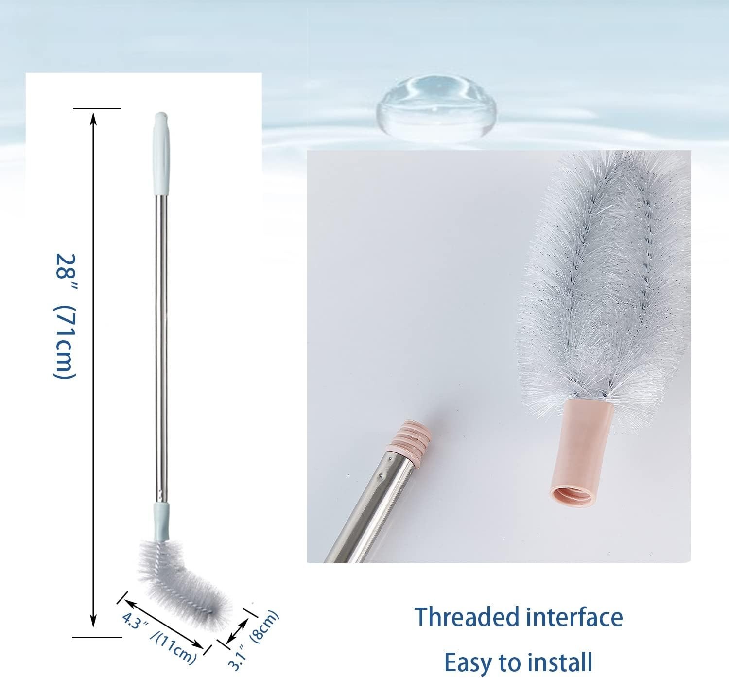 28-Inch Reusable Bottle Cleaning Brush Set – Versatile for Various Surfaces
