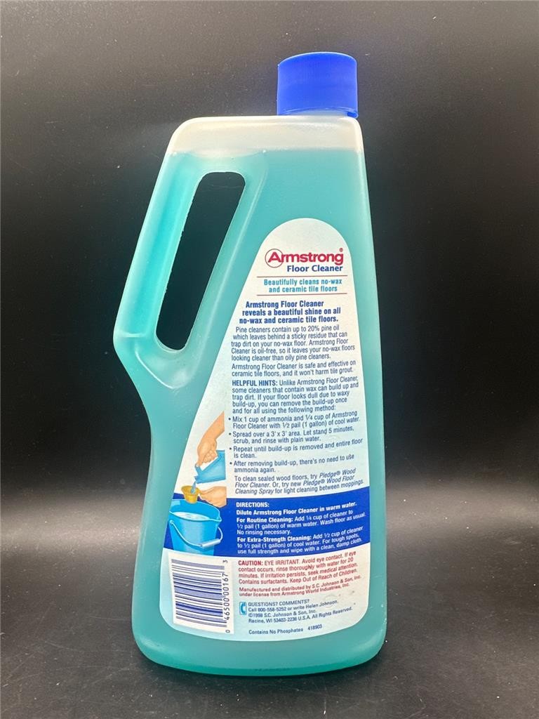 Armstrong Concentrated Floor Cleaner No Sticky Residue SC Johnson RARE 32 Oz