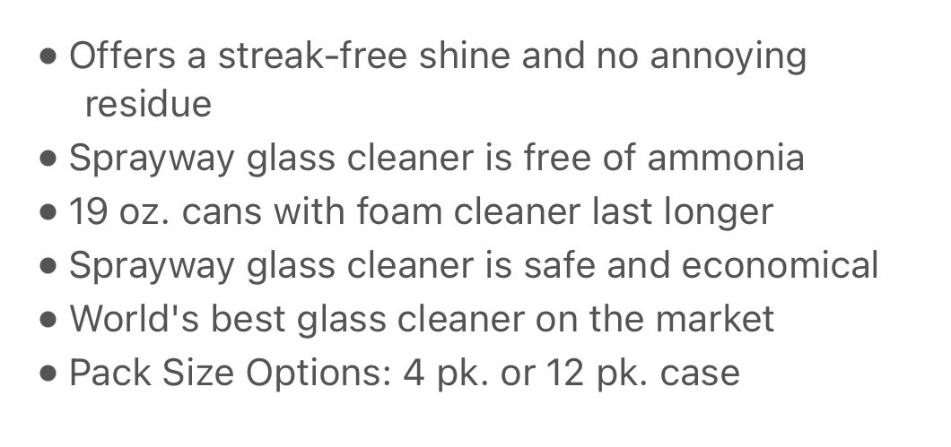 Sprayway Glass Cleaner (19 oz.,12 Pack.) FREE SHIPPING