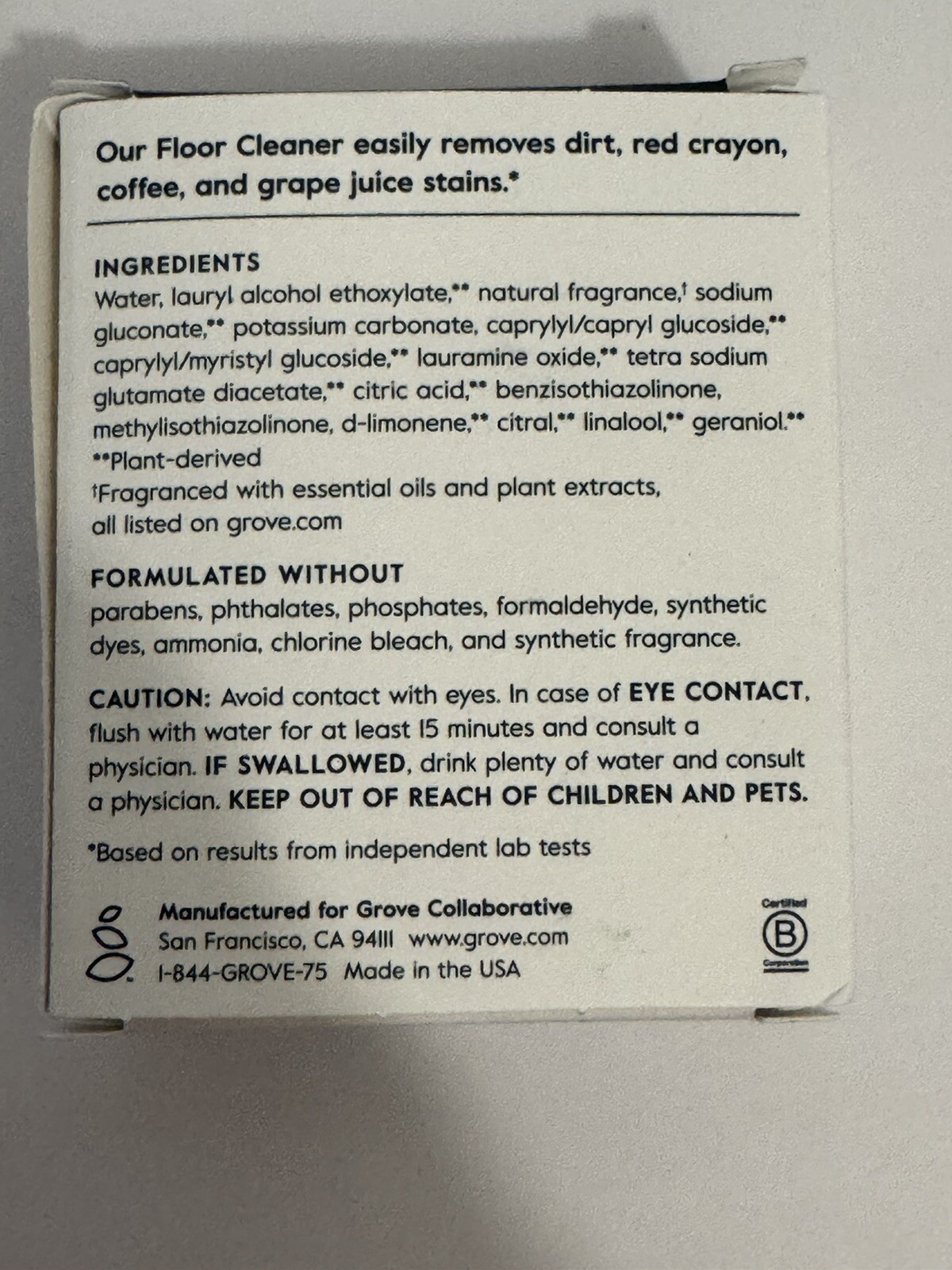 Lot Of 2 Grove Co Floor Concentrates Cleaner 2 Pack Each 1 Fl OZ See Description