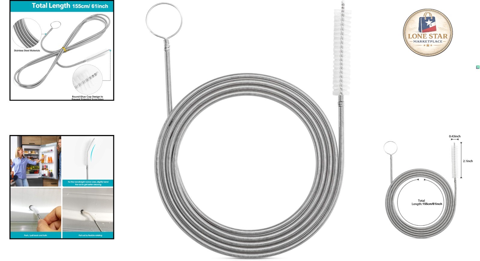 Scratch-Free Long Drain Brush – Effortless Cleaning for Narrow Tubes and Pipes