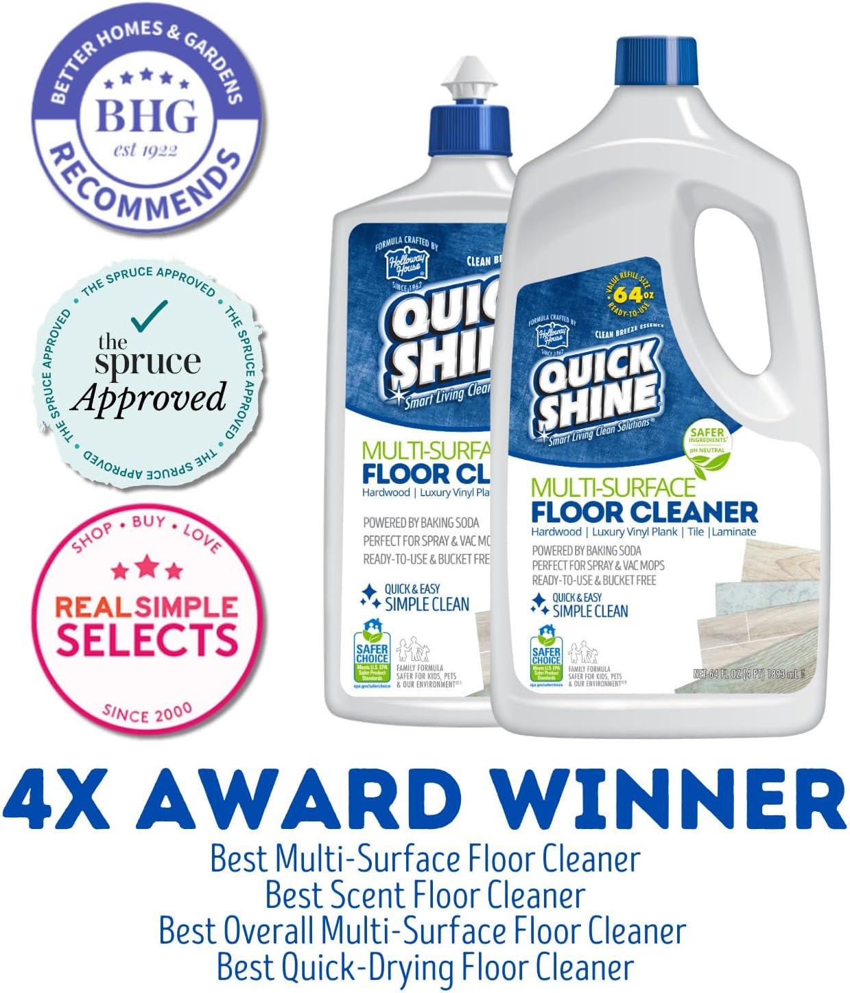 Quick Shine Floor Cleaner 64 Oz Hardwood Laminate Tile No Rinse Spray Mop
