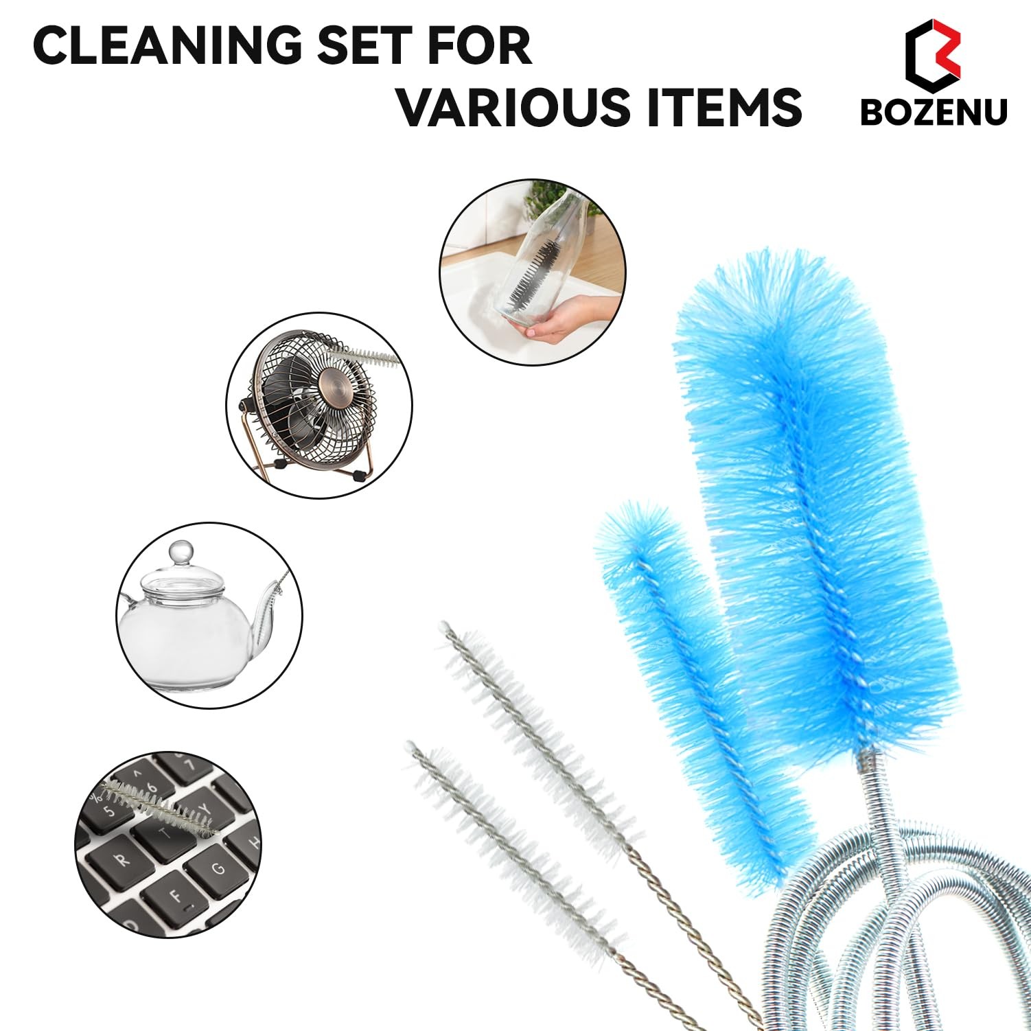 Flexible Drain Brush, 66 Inch Long Double Ended Hose Pipe and 58 Inch Tube Clean