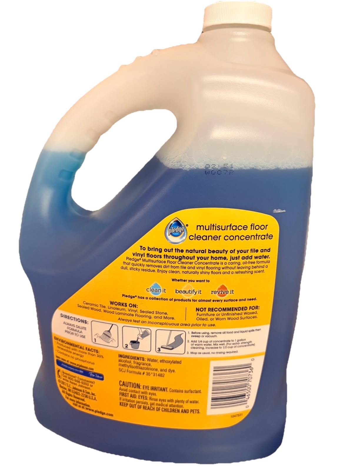 Pledge Clean It Multisurface Floor Cleaner Concentrate Rainshower 124 Oz 1 GAL