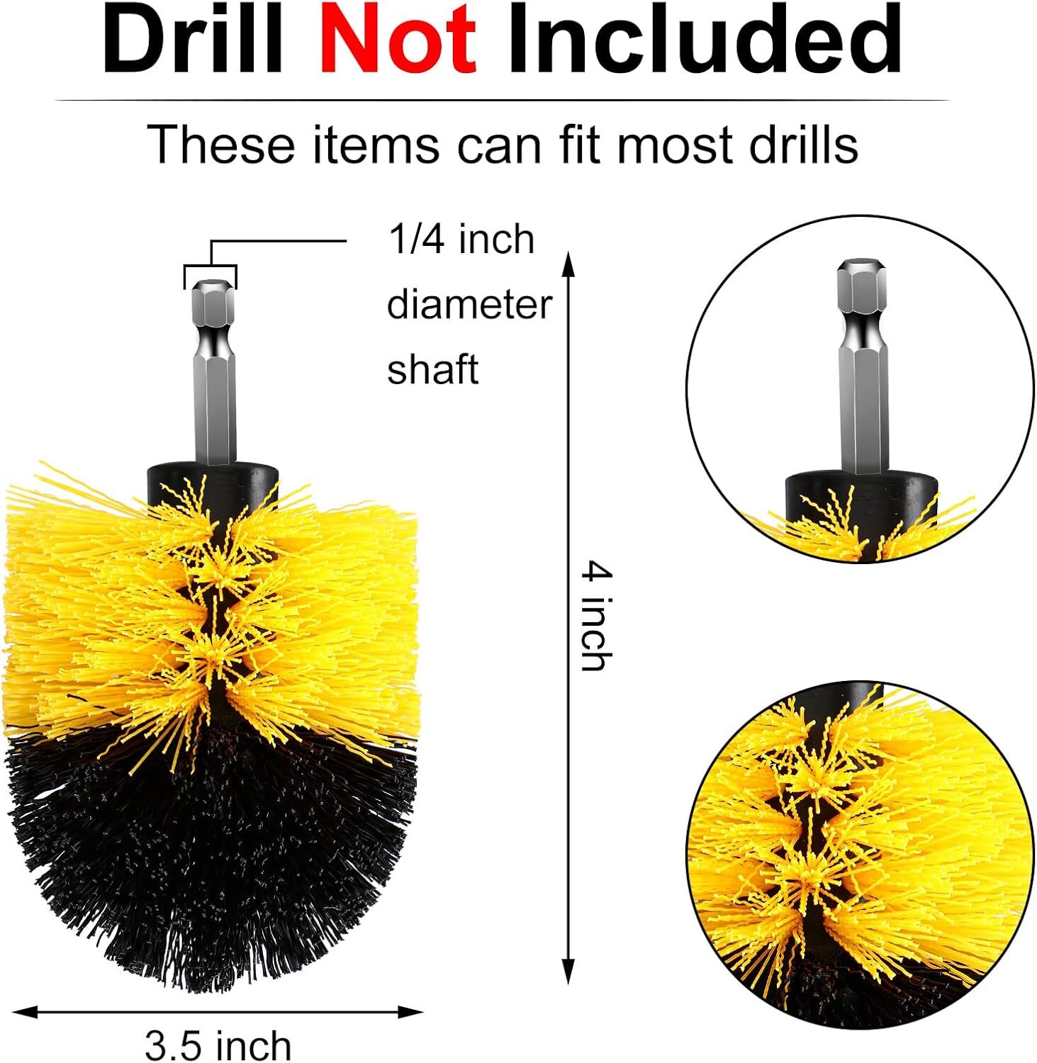 Drill Brush Nylon Drill Brush Attachment Electric Power Scrubber Scrub Brush Mul