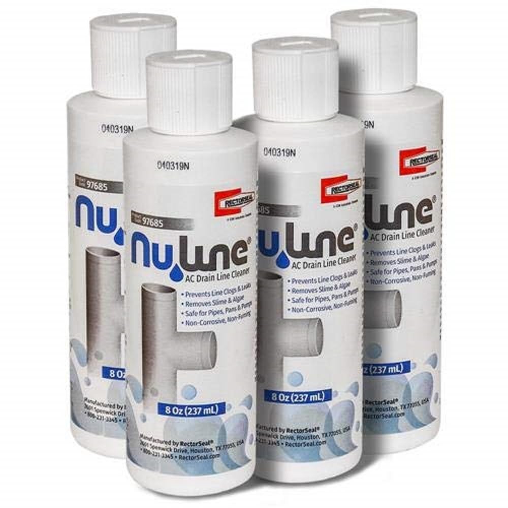 Nu Line AC Drain Cleaner 8oz Pack of 4 Prevent Clogs Remove Build Up Non