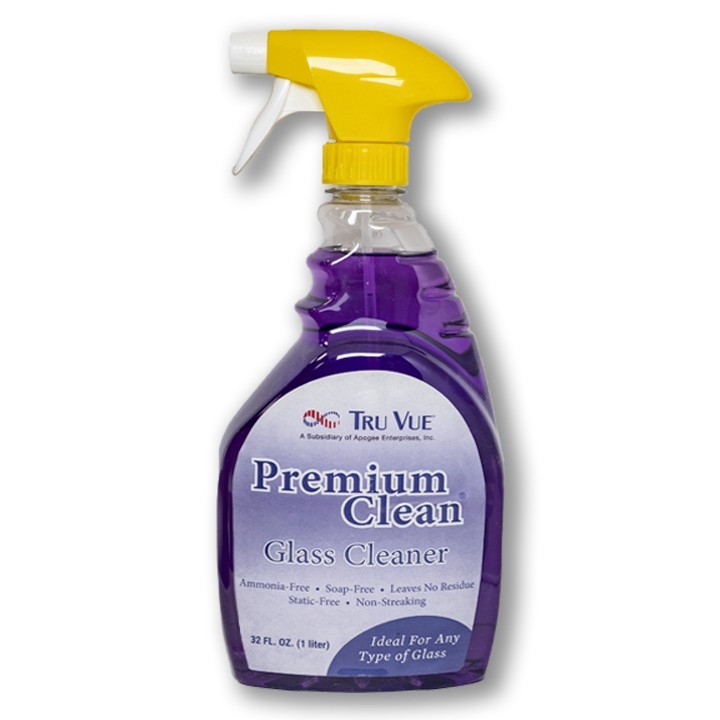 Tru-Vue Premium Clean Glass Cleaner Quart – Ammonia free Safe for museum glass