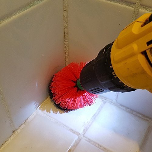 Tile Grout Power Scrubber Electric Drills Brush Rotary Round Tub Cleaner