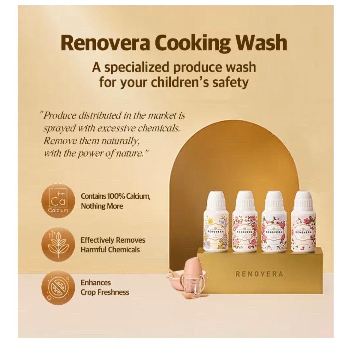 Renovera Fruit & Vegetable Wash Bottle 150g / 5.3 Fl oz New In box