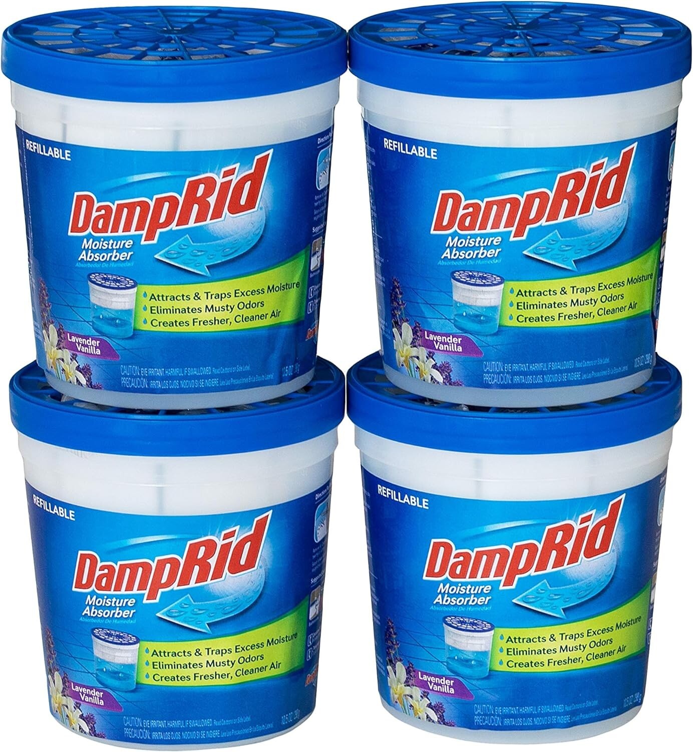 Refillable Absorber Traps 10.5oz Moisture – Long-lasting Freshness, 4 Pack