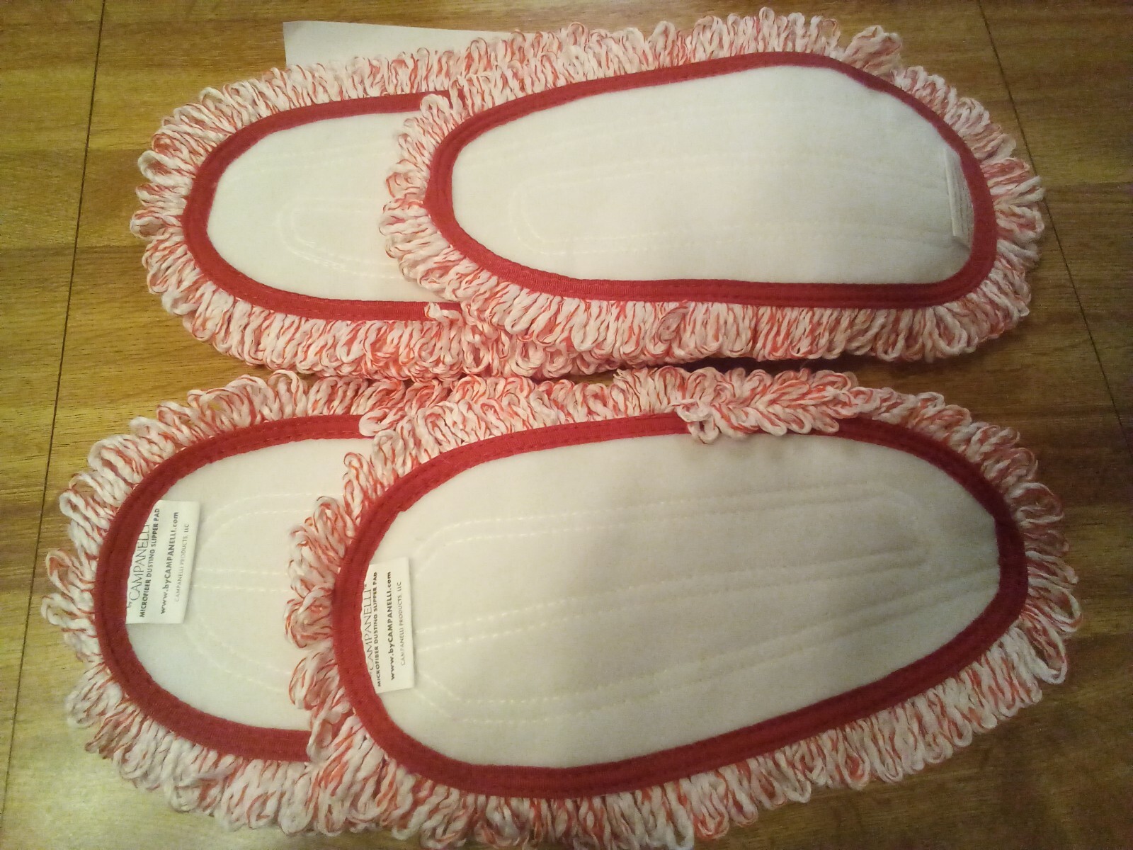 4 Microfiber Replacement Slipper Pads by Campanelli RED